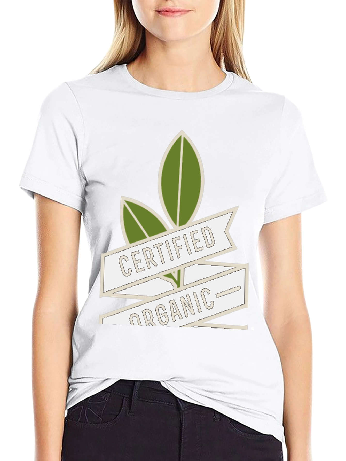 Black Certified Organic Graphic Tee - Eco-Friendly view 9