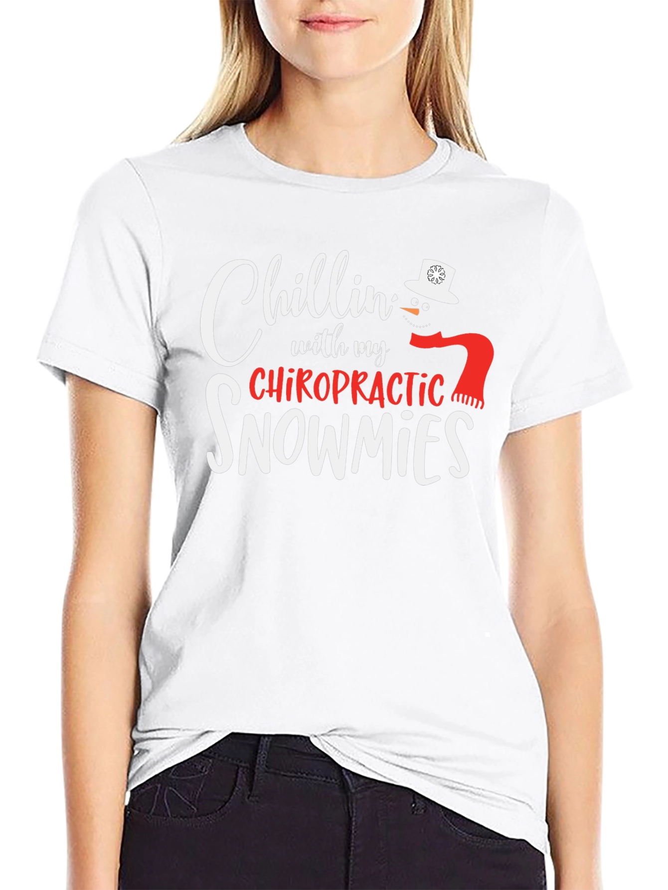 Black Chillin' with my Chiropractic Snowmies T-Shirt view 9