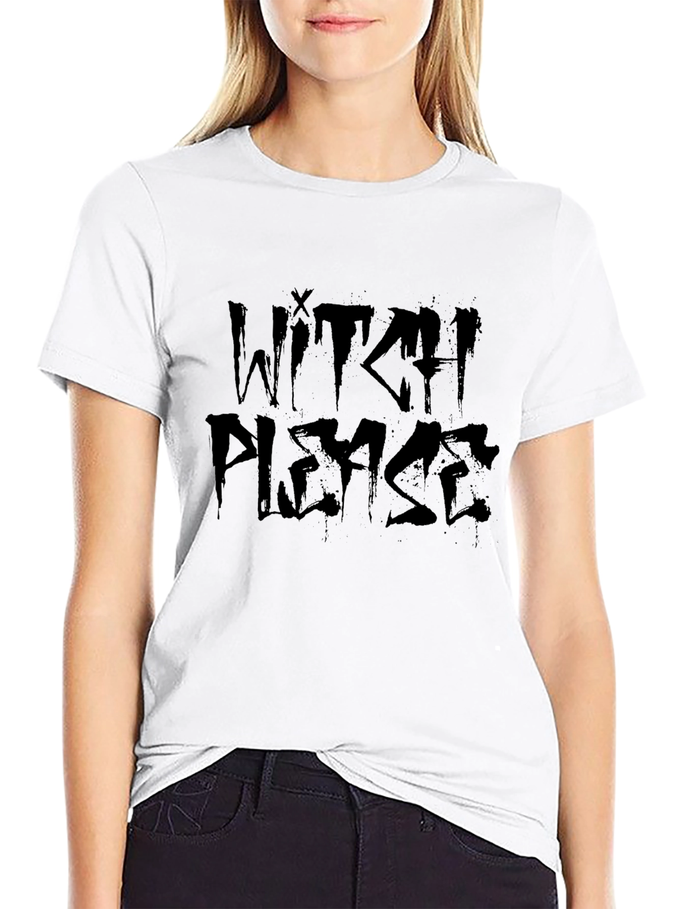 Black Witch Please Black Graphic T-Shirt view 9