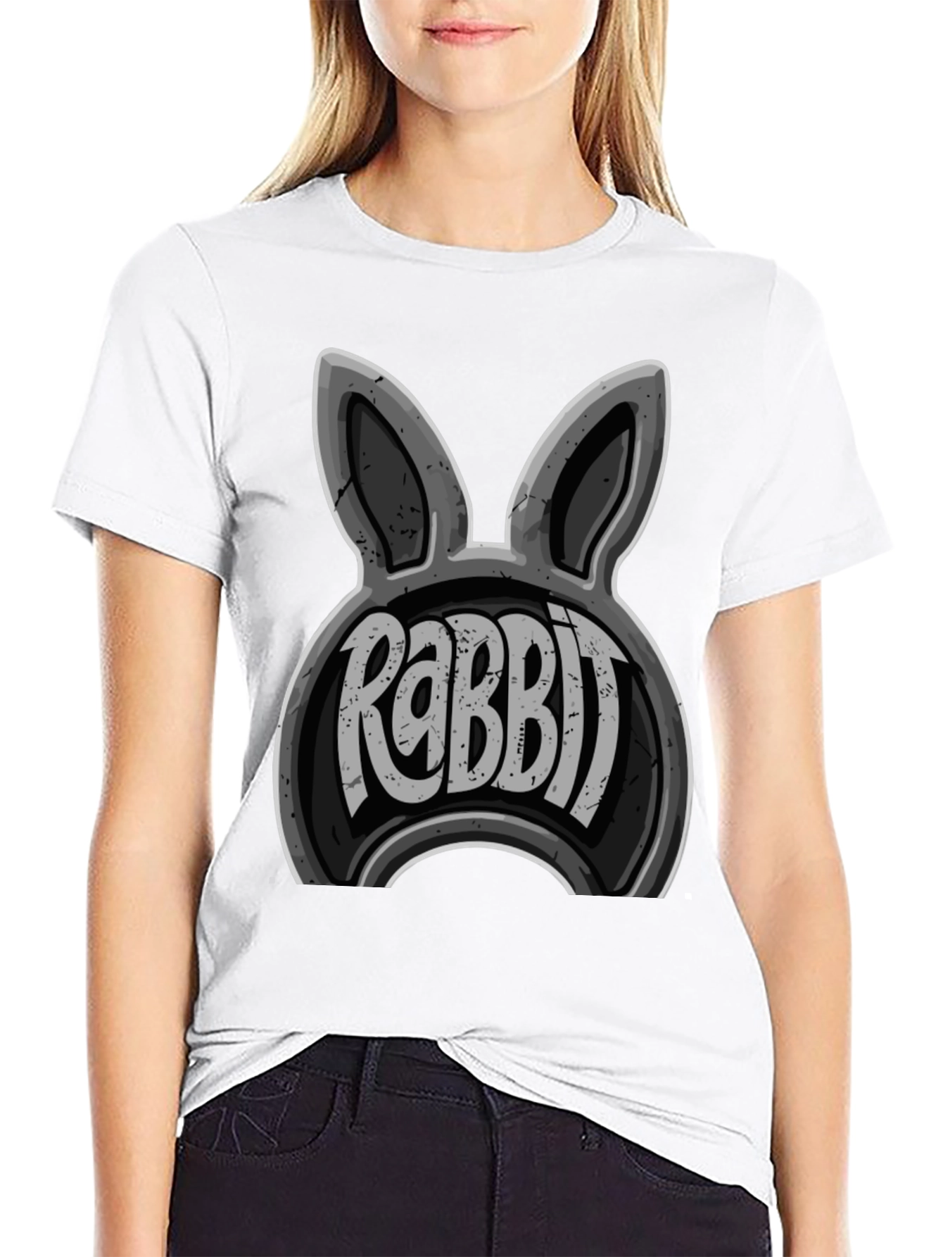 Black Rabbit Graphic Print Men's T-Shirt view 9