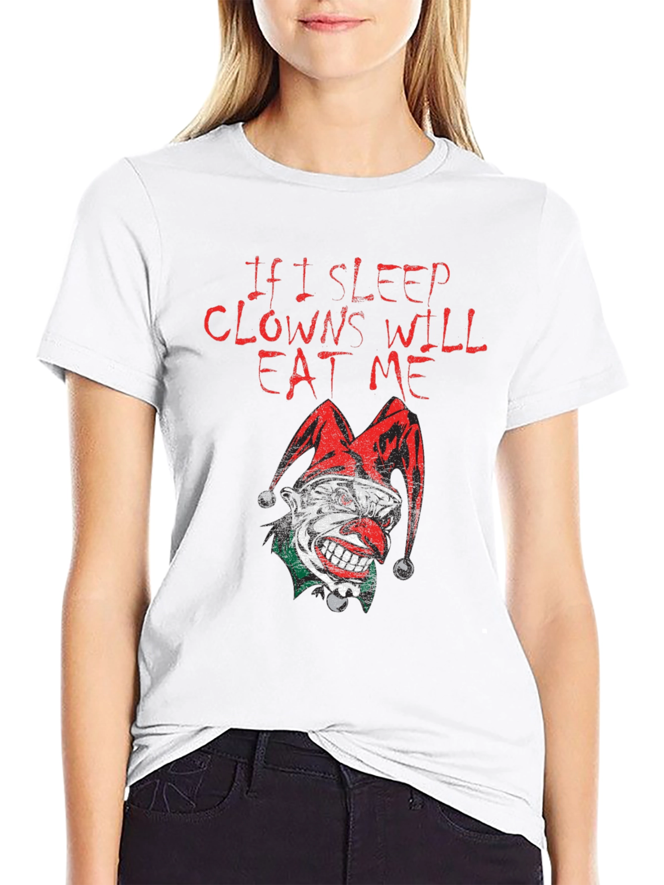 Black If I Sleep Clowns Will Eat Me Graphic T-Shirt view 9
