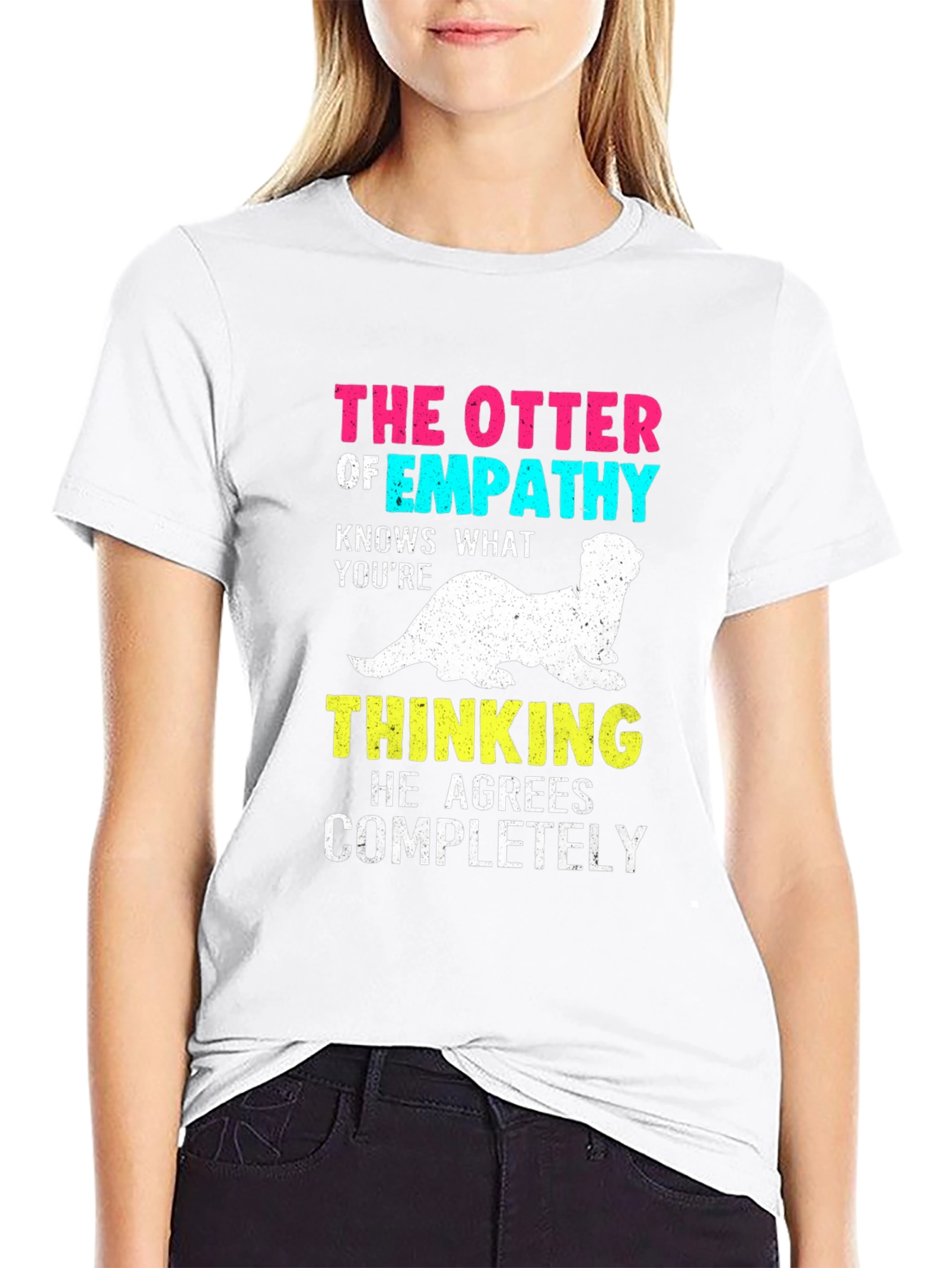 Black Empathy Otter Graphic T-Shirt view 9