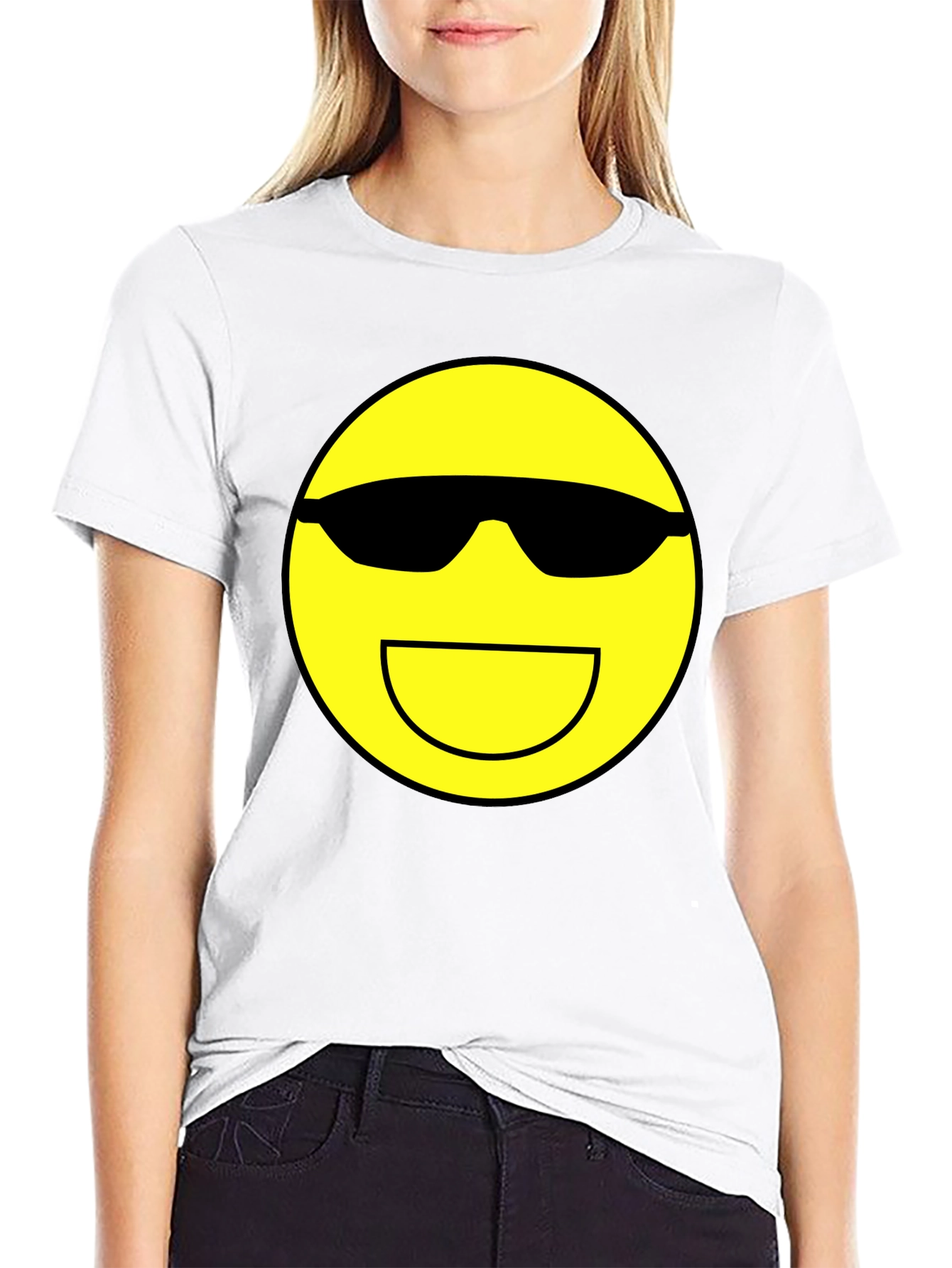 Black Cool Emoji Graphic Tee - Black view 9