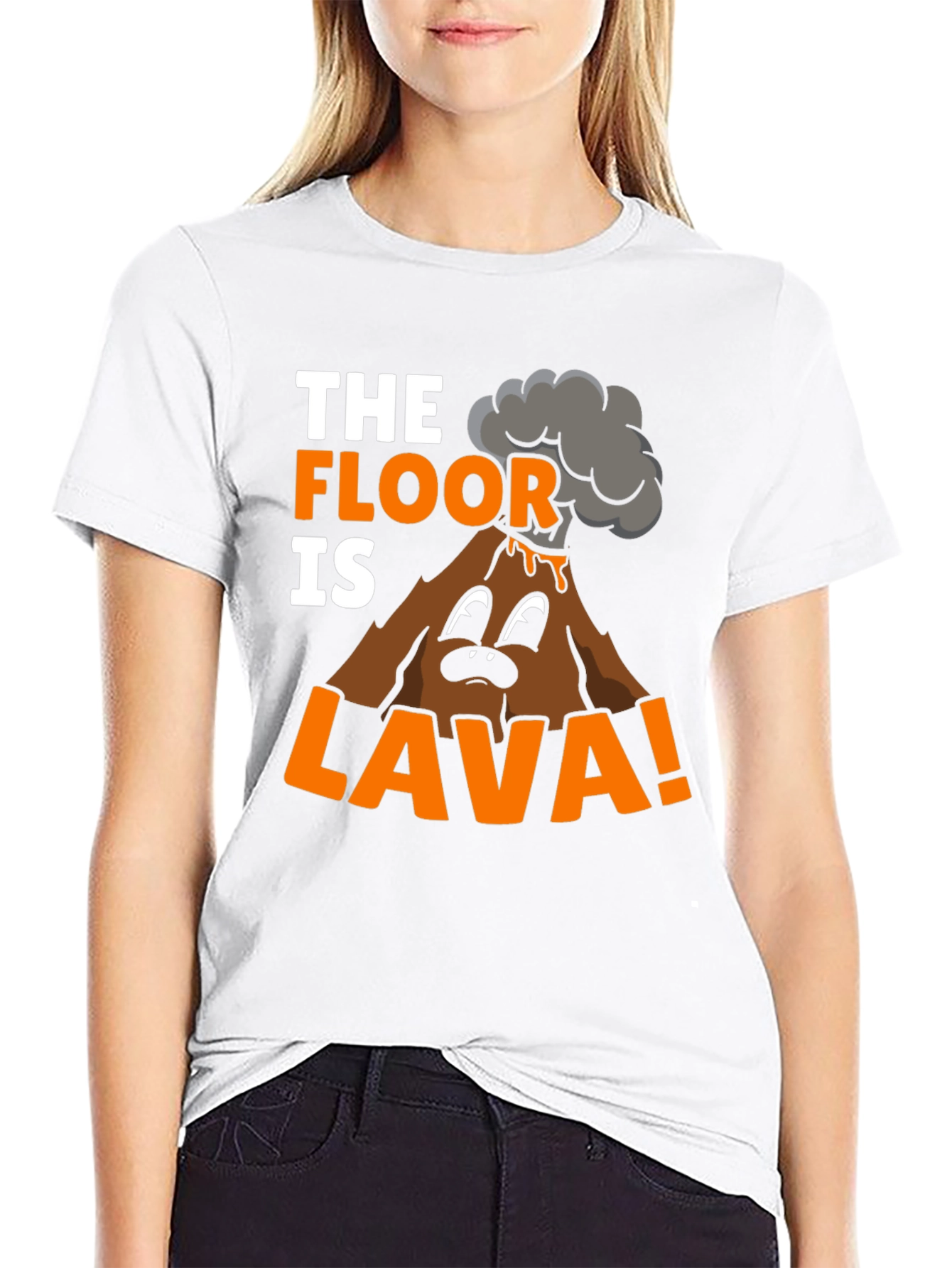 Black The Floor Is Lava Graphic T-Shirt view 9