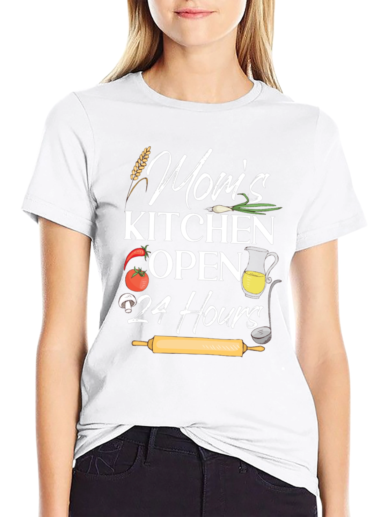 Black Mom's Kitchen Open 24 Hours Graphic Tee view 9