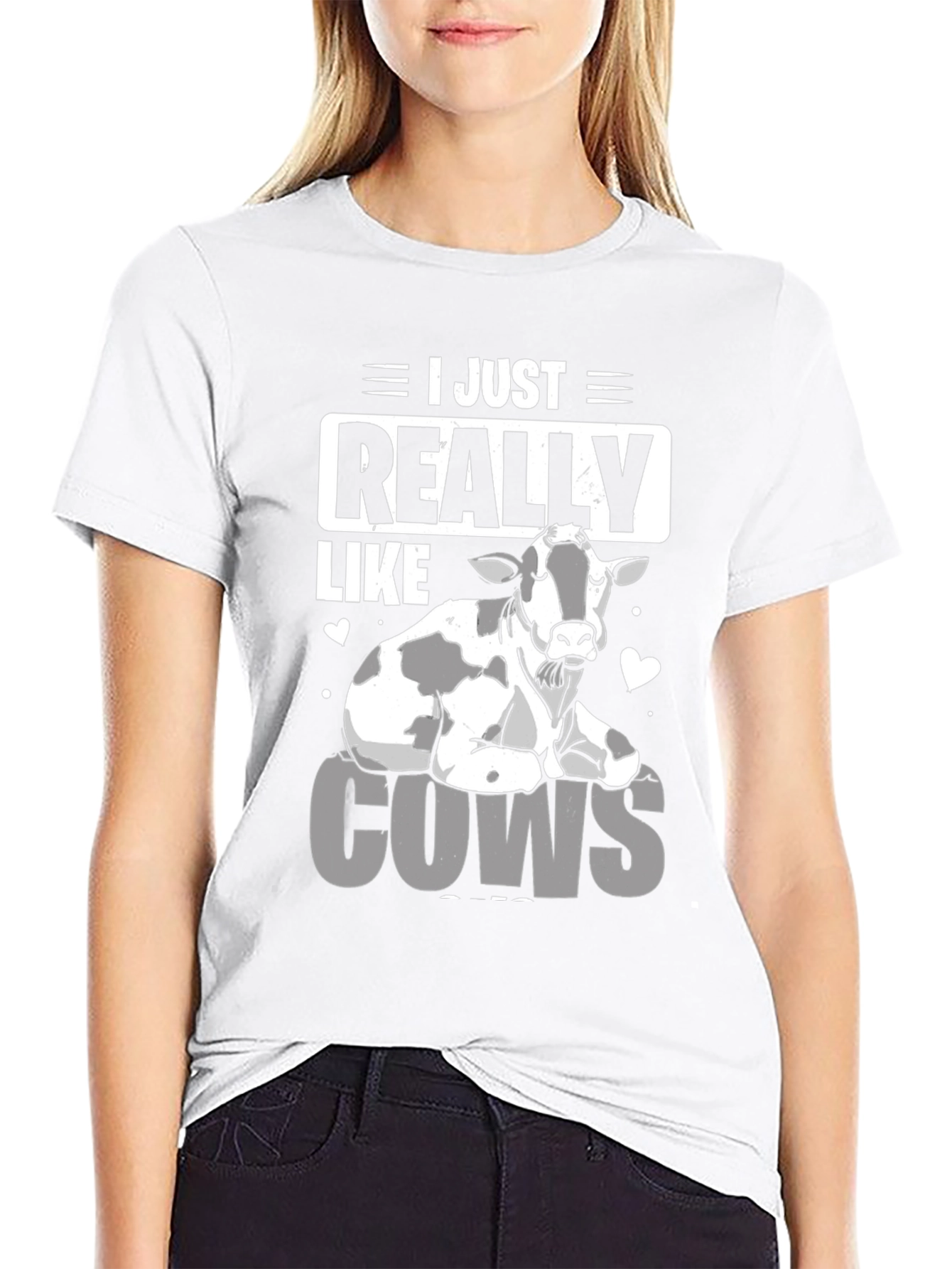 Black I Just Really Like Cows T-Shirt - Funny Animal Lover Tee view 9