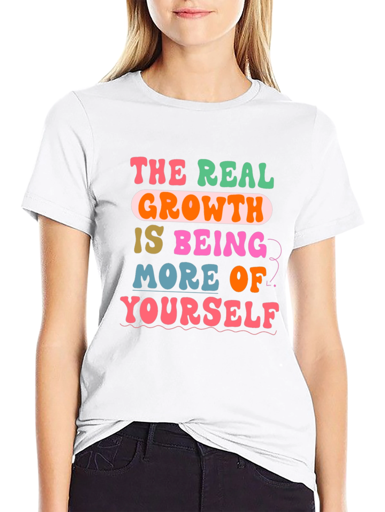 Black The Real Growth Retro Graphic T-Shirt view 9