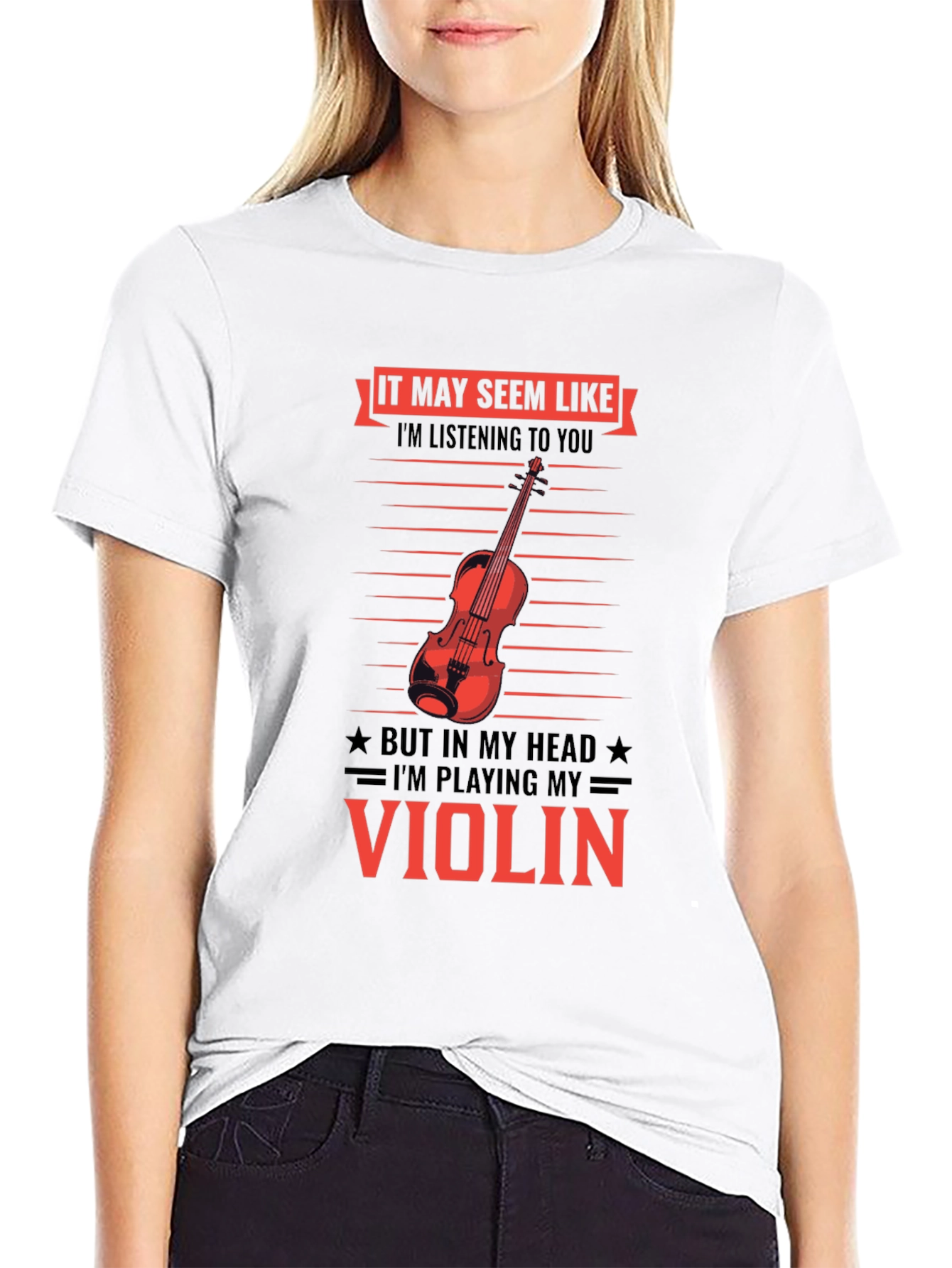 Black Violin Player T-Shirt - Funny Music Lover Tee view 9