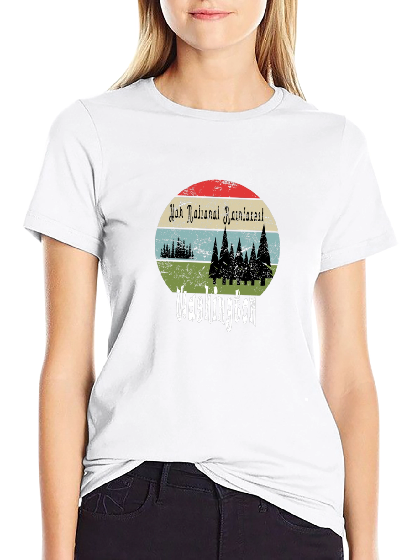 Black Hoh Rainforest Washington T-Shirt view 9
