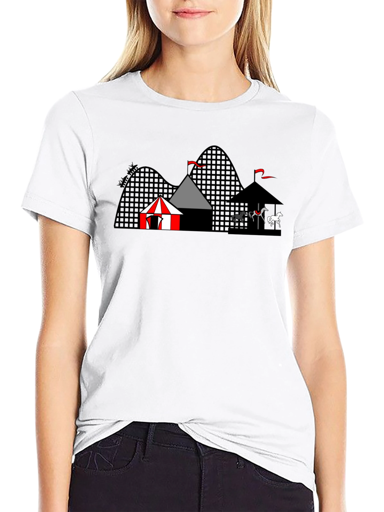 Black Amusement Park Graphic T-Shirt view 9