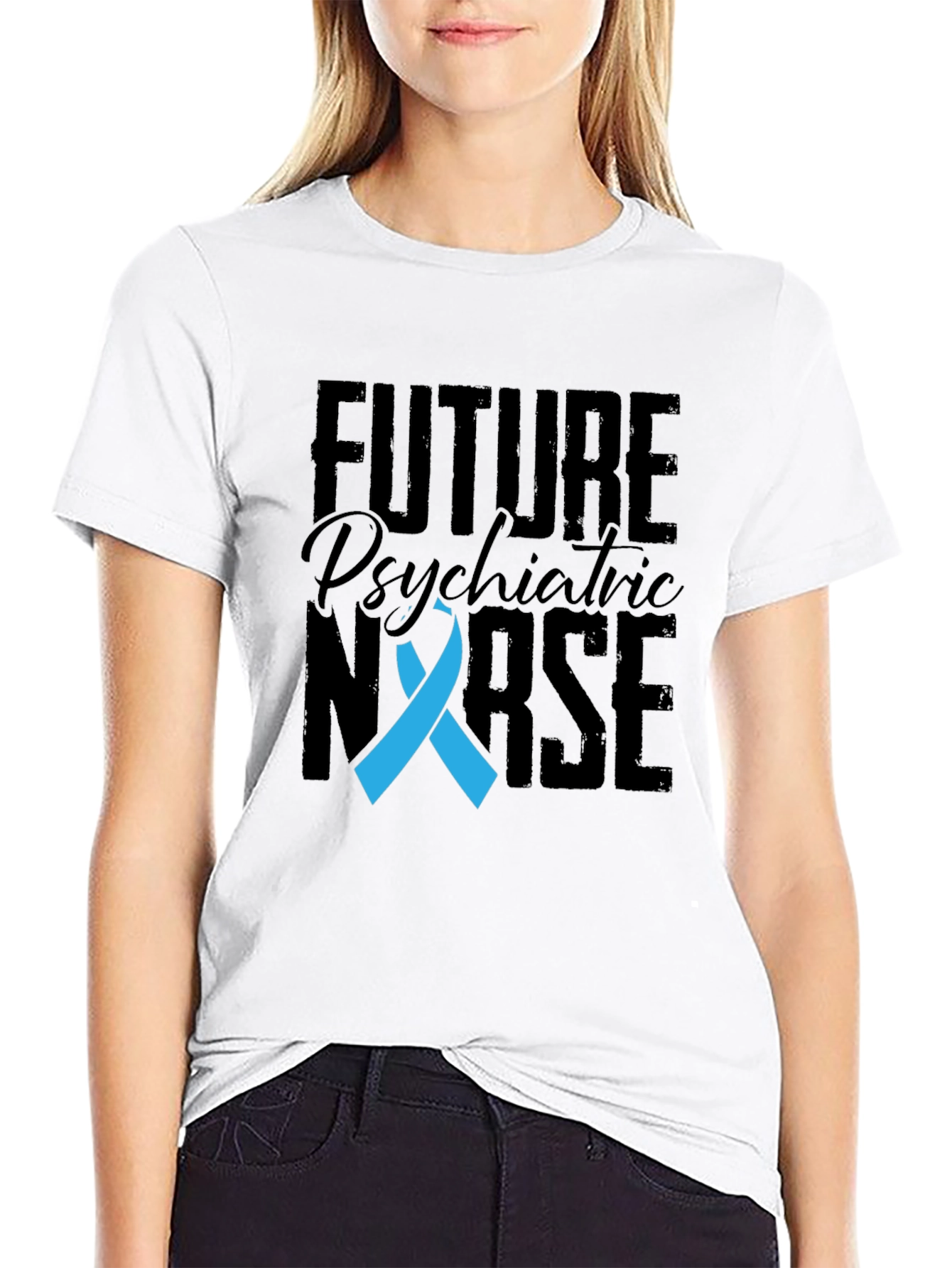 Black Future Psychiatric Nurse T-Shirt view 9