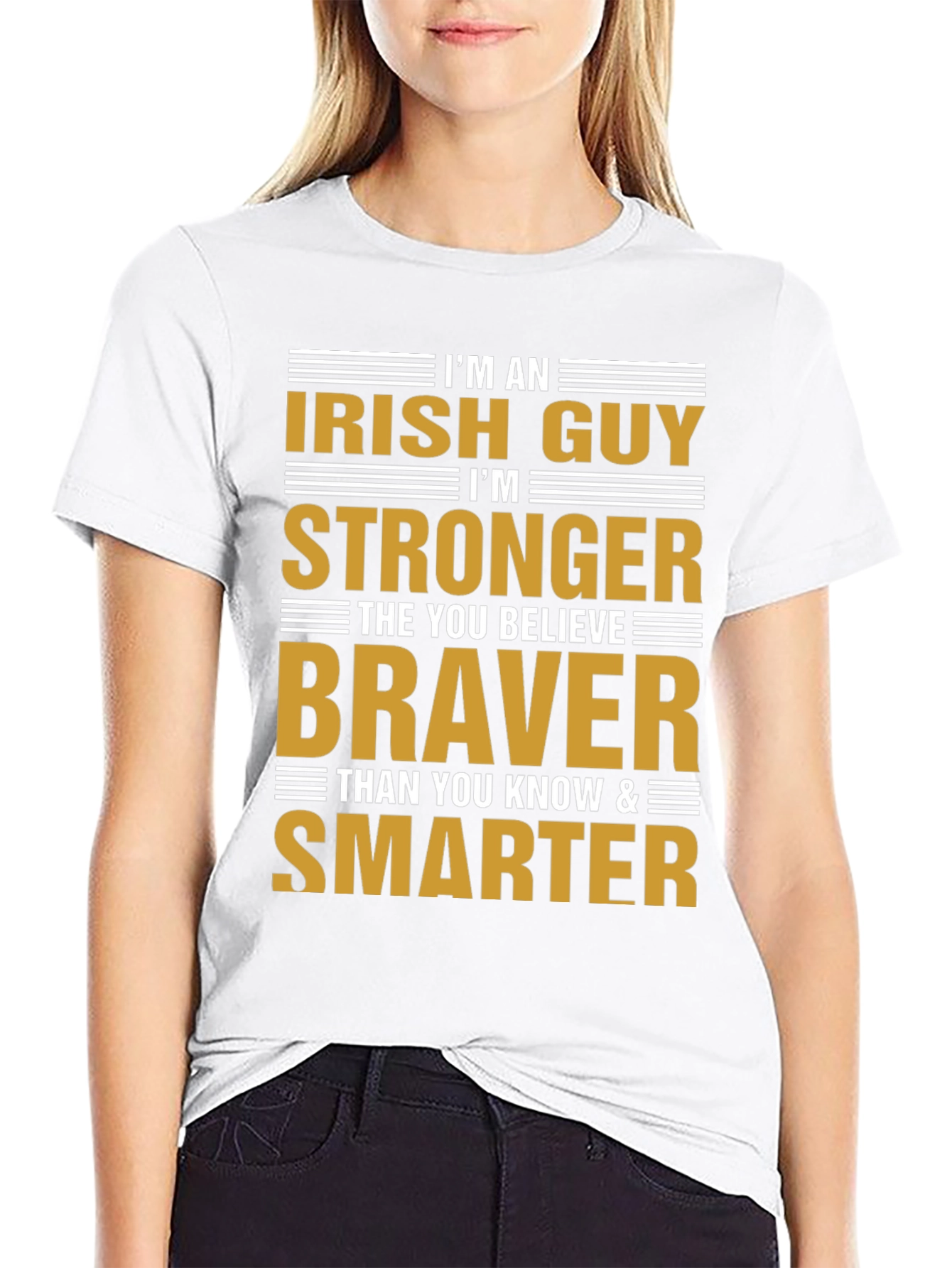Black Irish Guy Graphic T-Shirt - Stronger, Braver, Smarter view 9