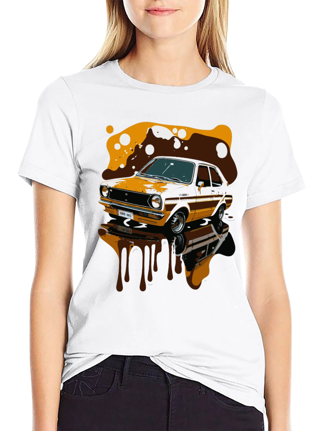 Black Vintage Car Graphic T-Shirt view 9