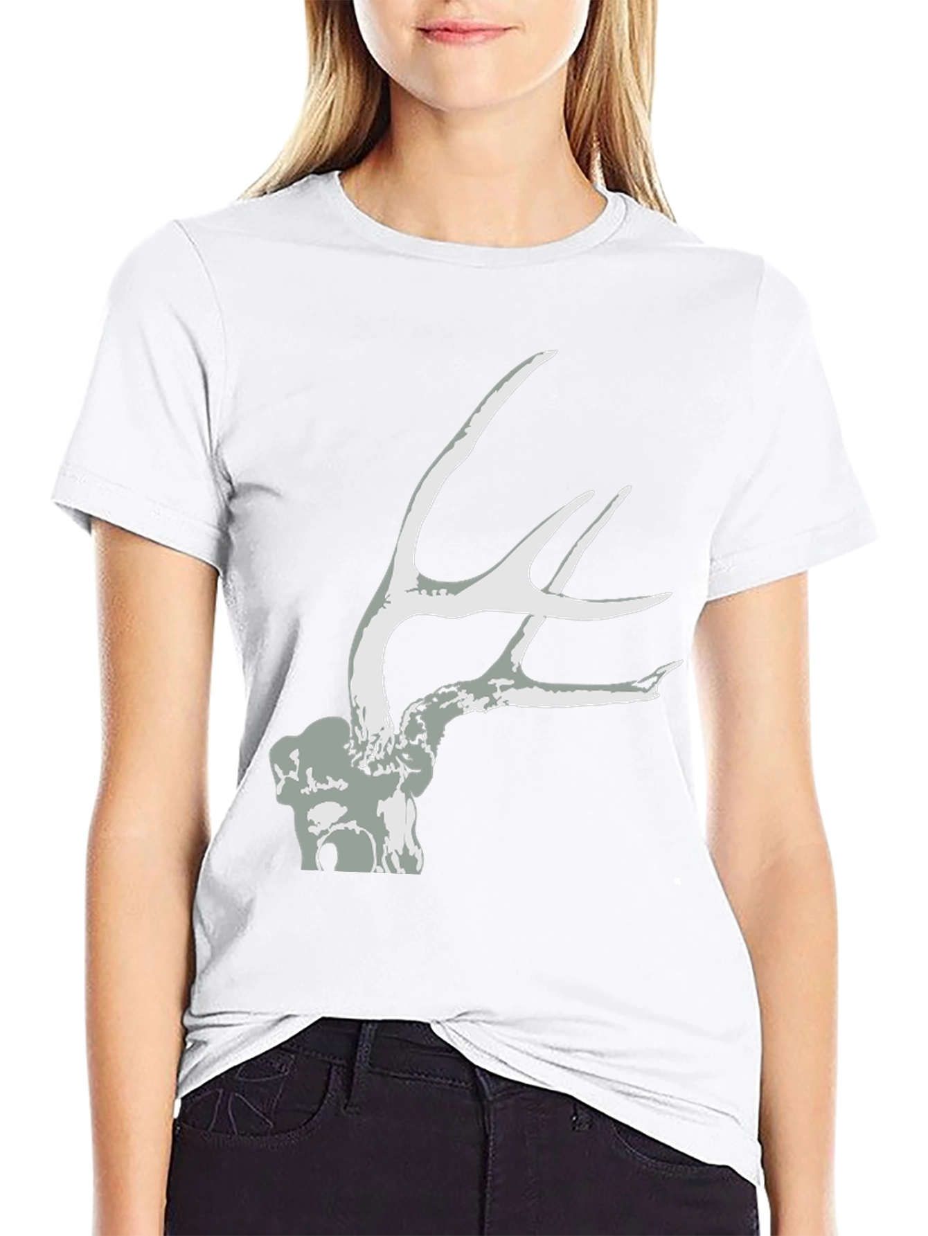 Black Antler Graphic Tee - Black Unisex T-Shirt view 9