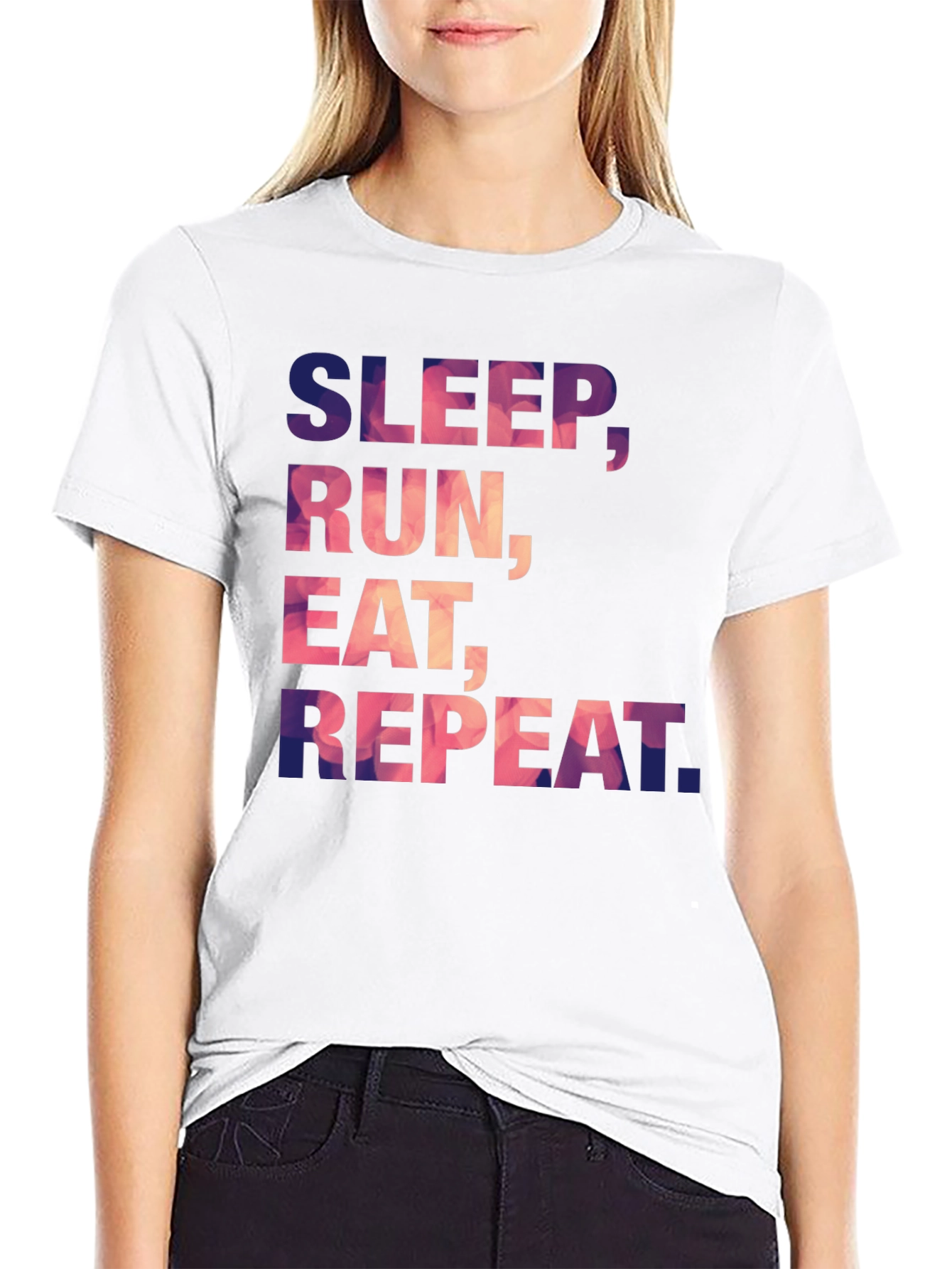 Black Sleep Run Eat Repeat Graphic Tee view 9