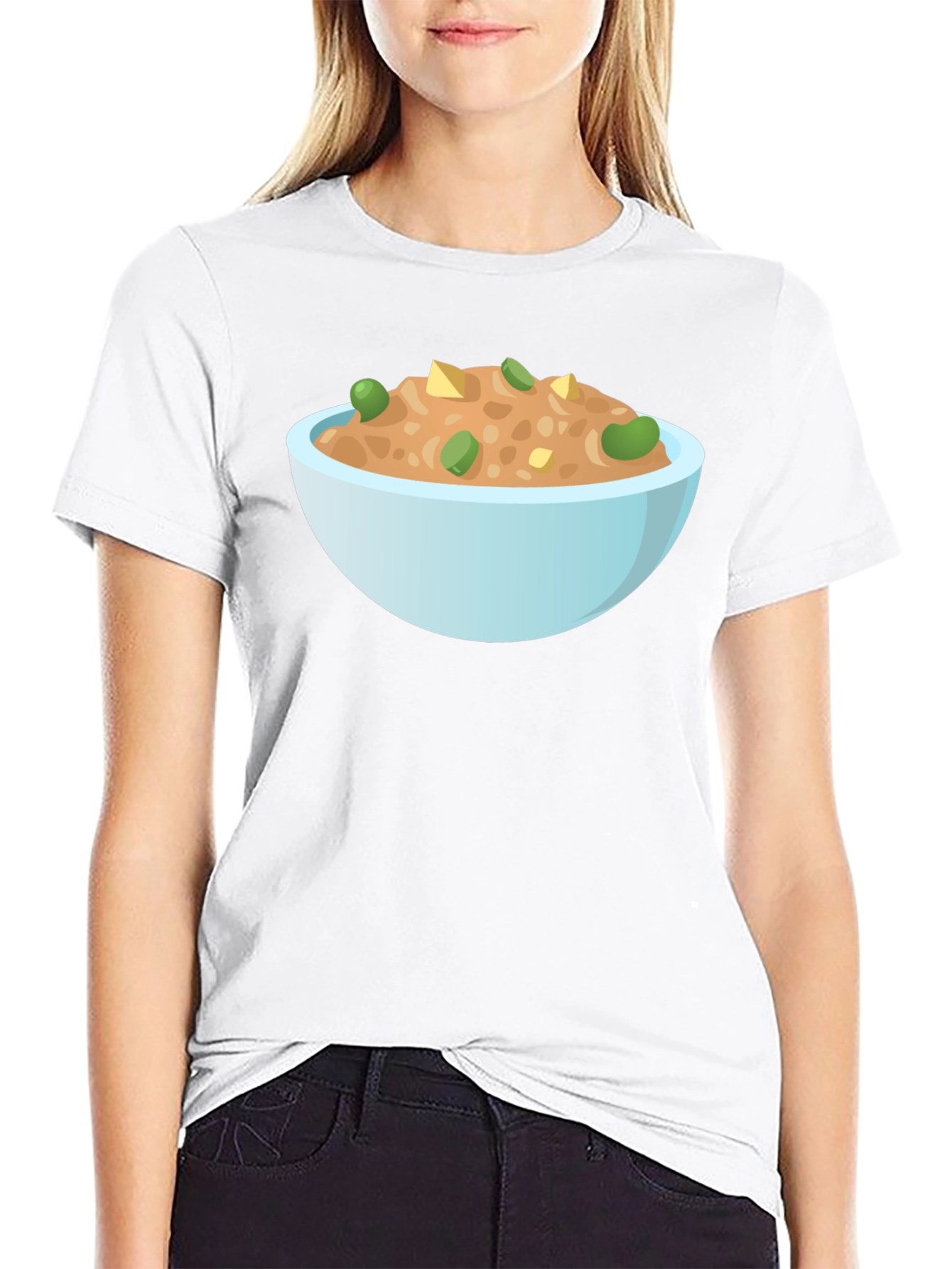 Black Bowl of Food Graphic Tee - Unisex Black T-Shirt view 9