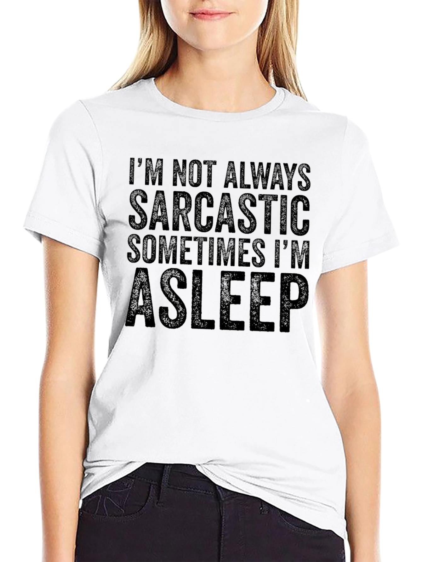 Black Sarcastic Sleep T-Shirt - Funny Men's Tee view 9