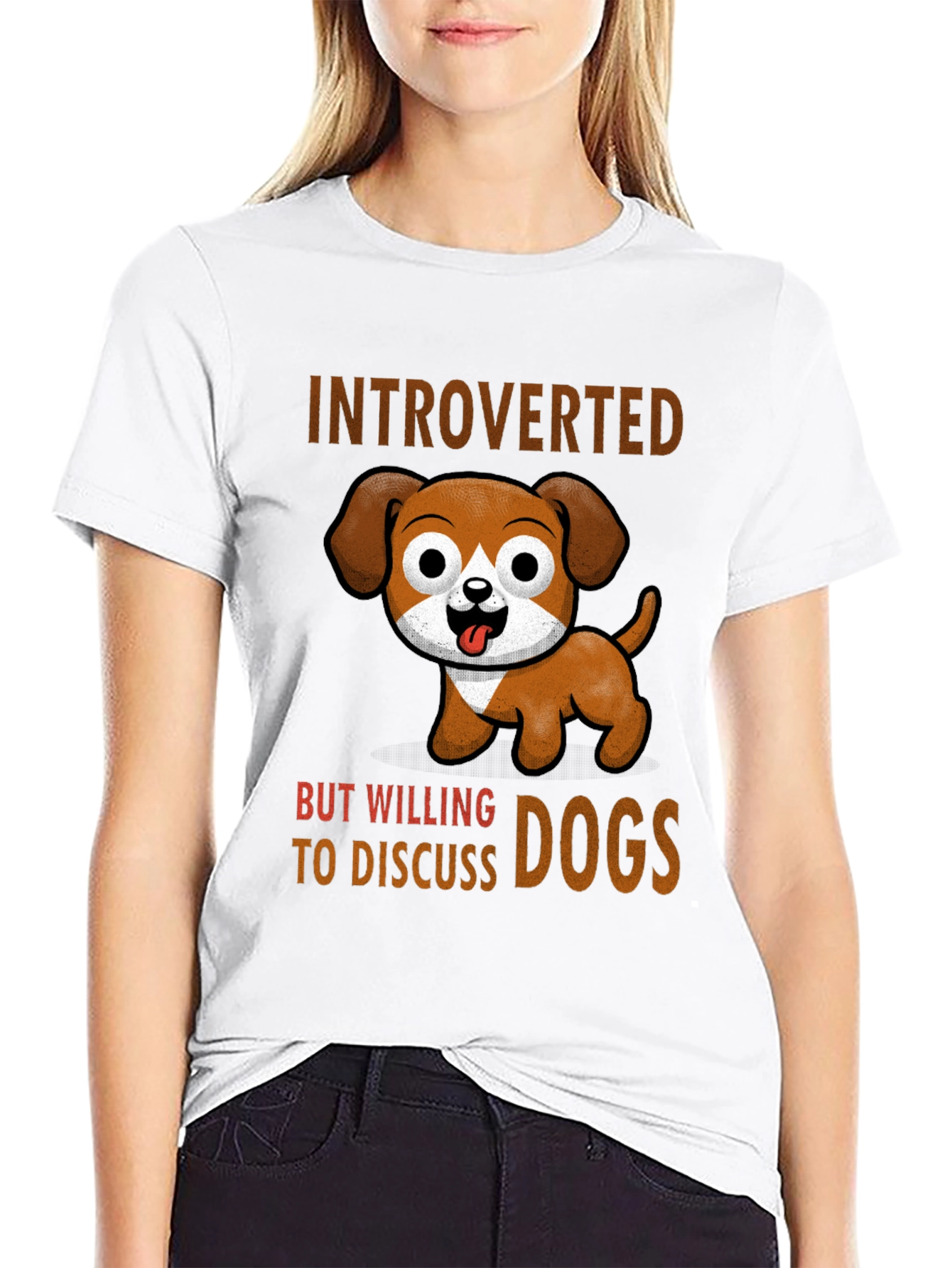 Black Introverted But Willing to Discuss Dogs T-Shirt view 9