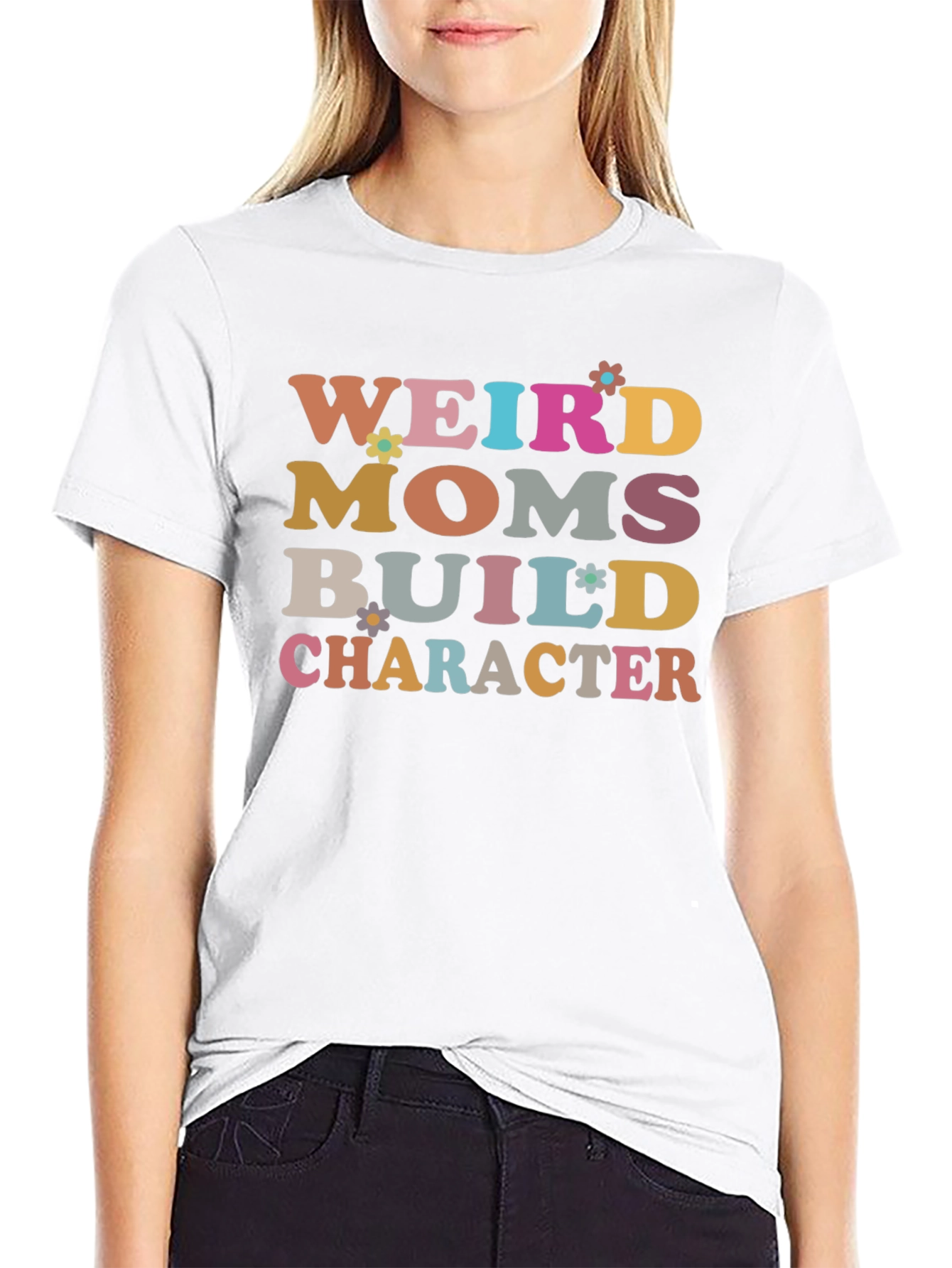 Black Weird Moms Build Character T-Shirt view 9