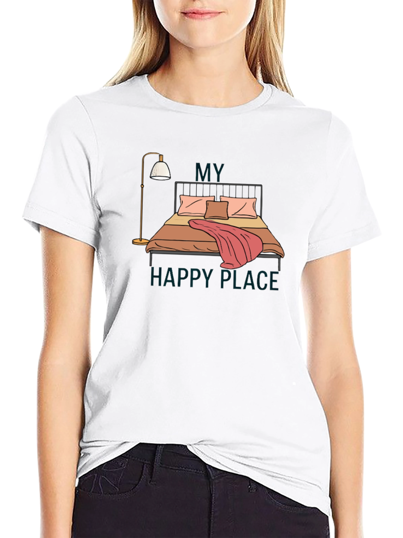 Black My Happy Place Graphic Tee - Comfort Zone T-Shirt view 9