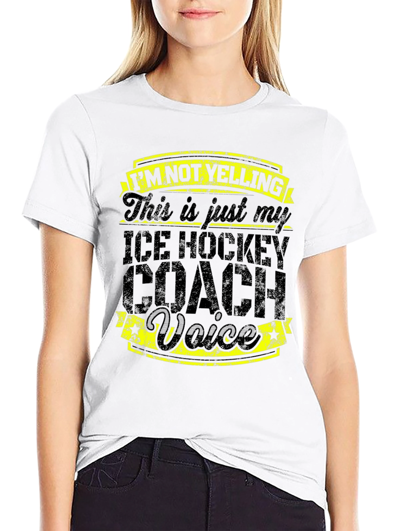 Black Ice Hockey Coach Voice T-Shirt - Funny Coach Tee view 9
