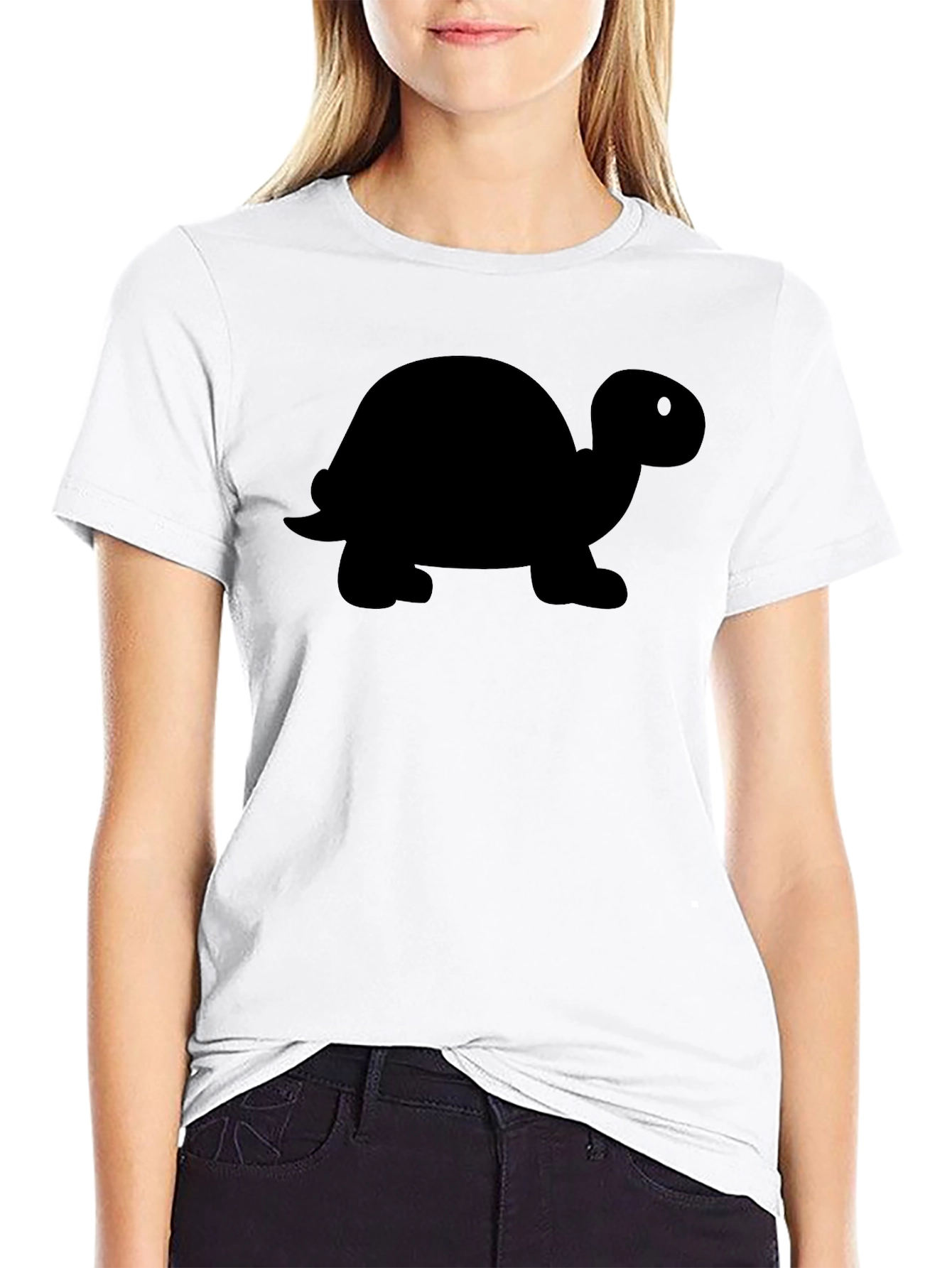 Black Cool Turtle Silhouette T-Shirt - Men's Black Tee view 9