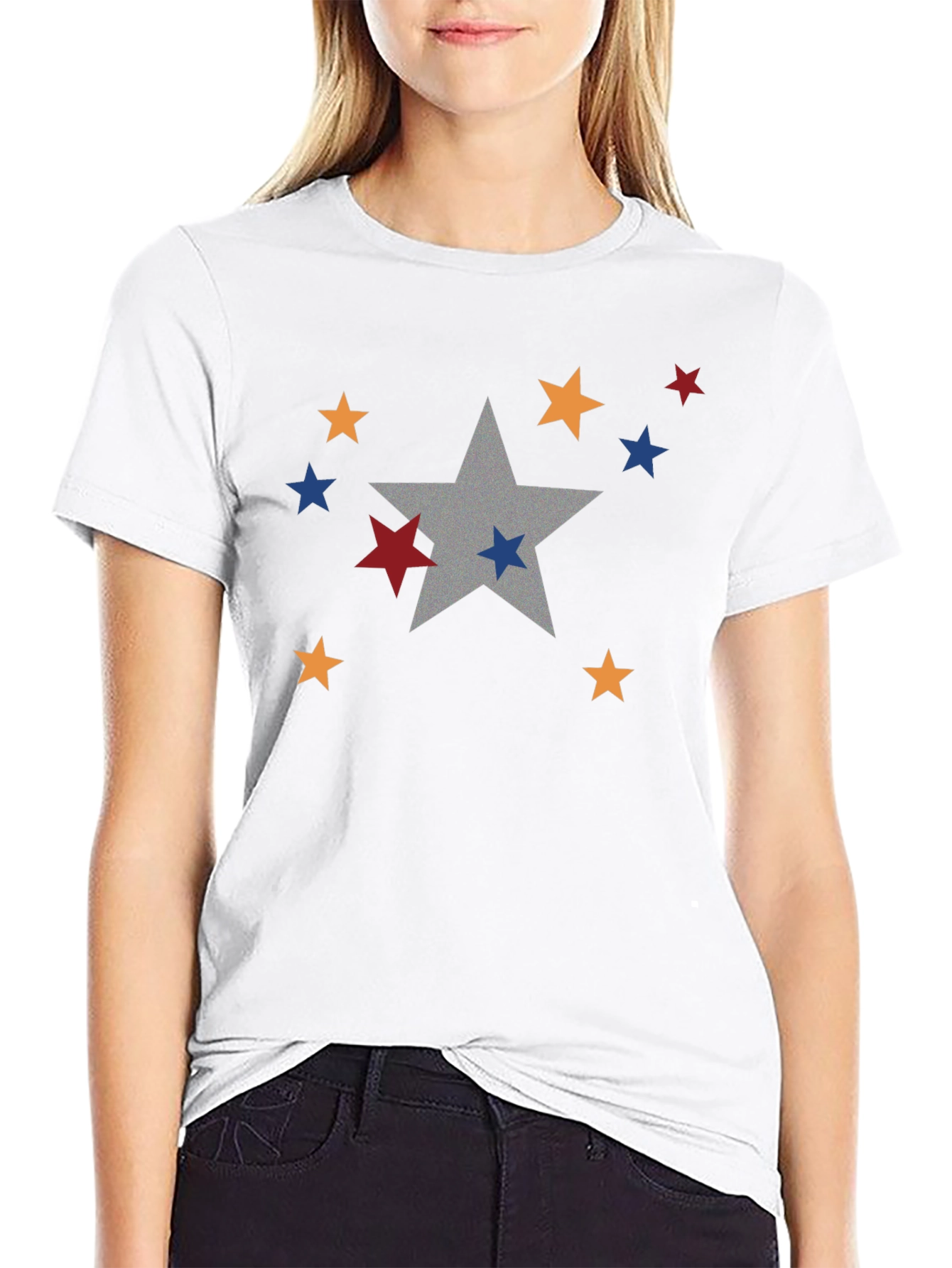 Black Starry Black T-Shirt - Casual Style view 9