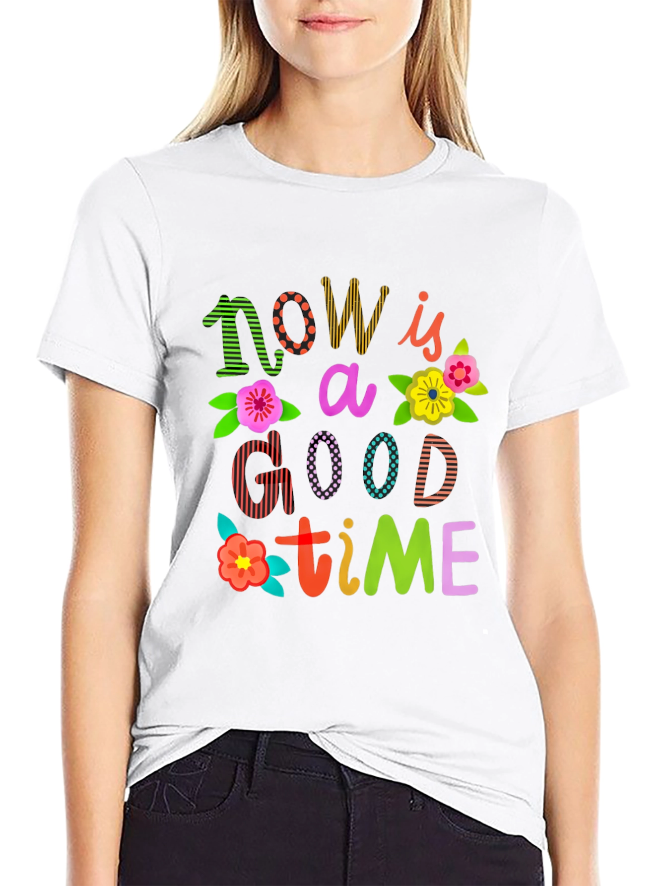 Black Now is a Good Time Graphic T-Shirt view 9