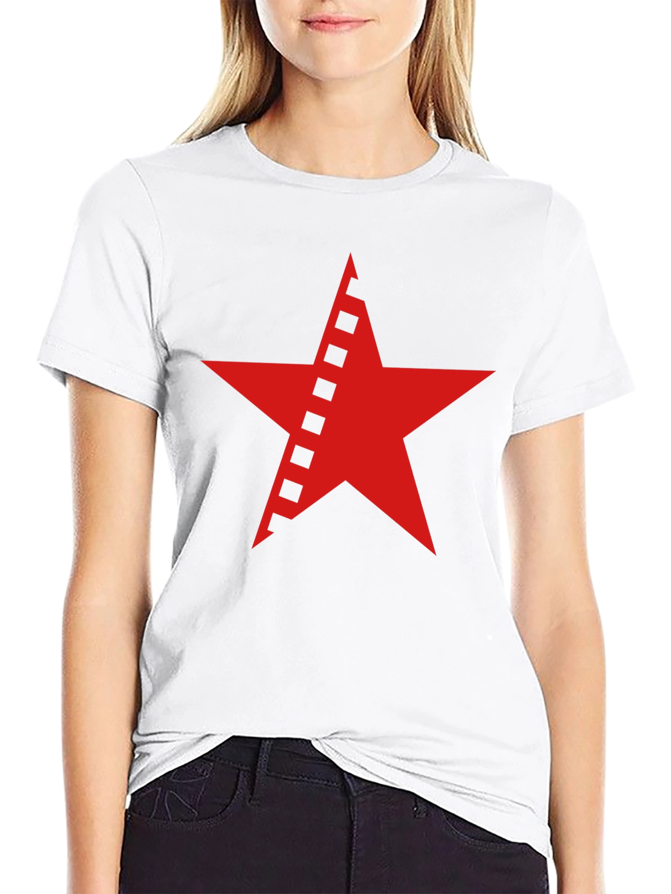 Black Red Star Graphic Black T-Shirt view 9
