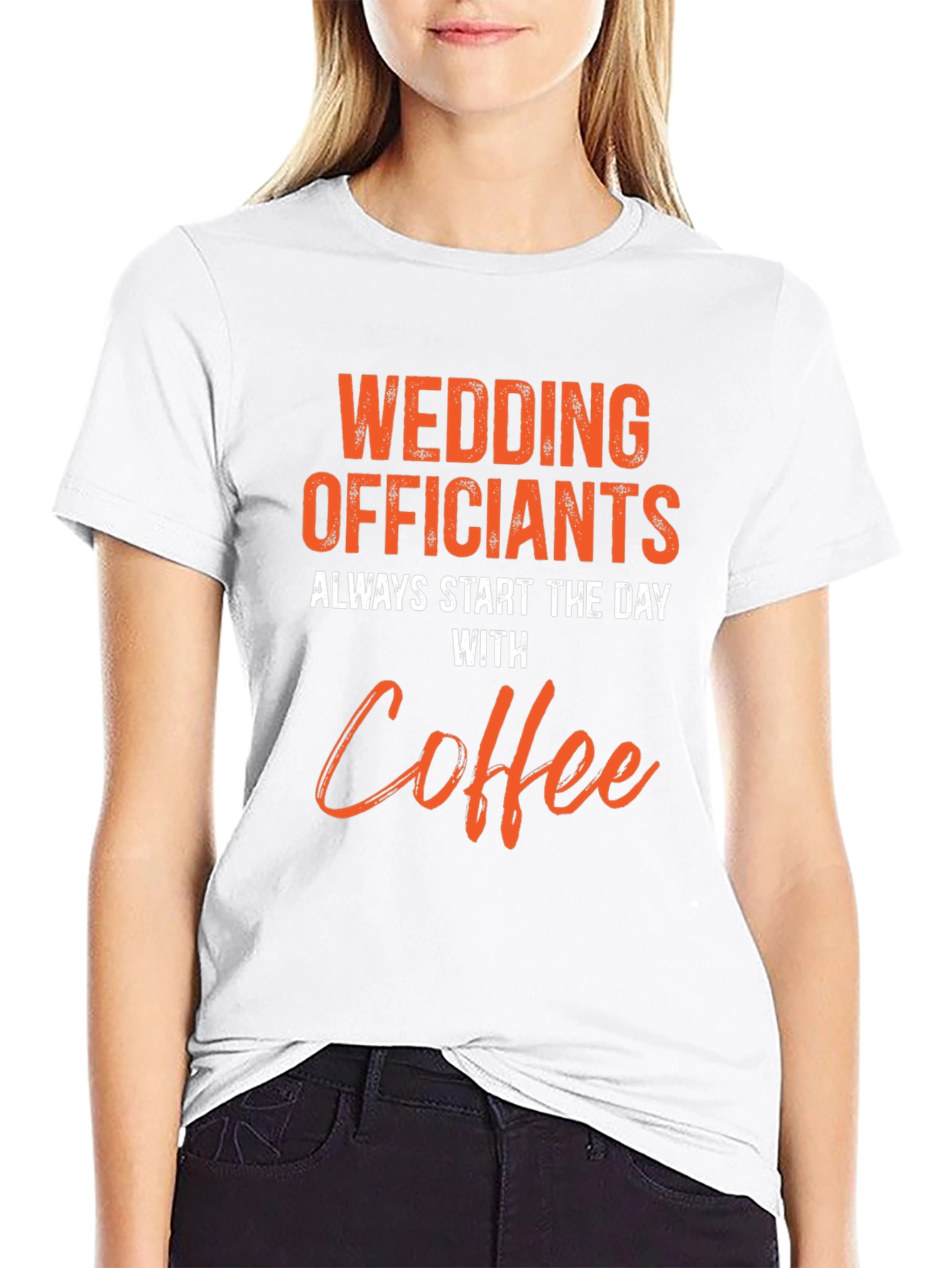 Black Wedding Officiants Coffee T-Shirt view 9
