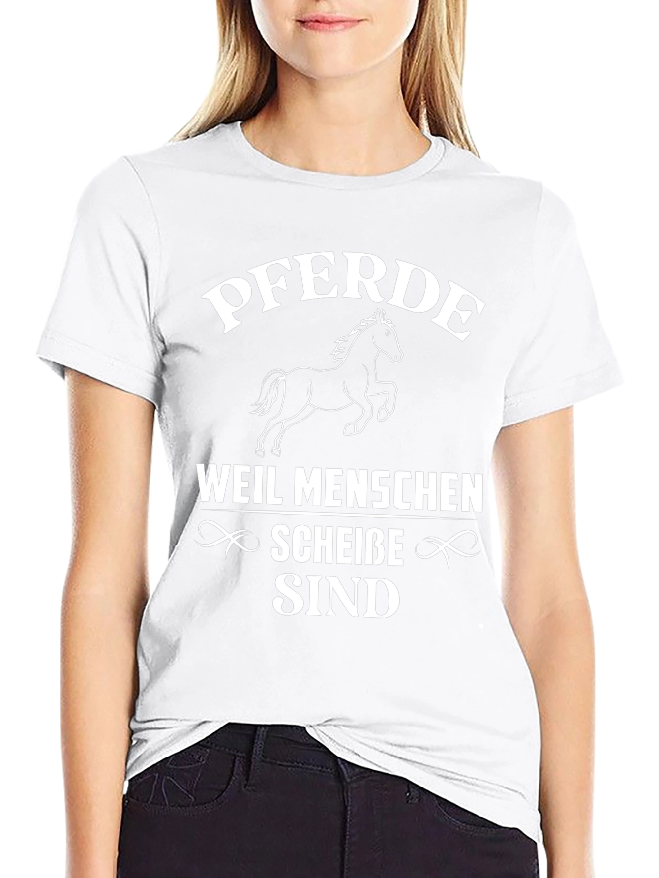 Black Pferde Weil Menschen Scheibe Sind Horse T-Shirt view 9