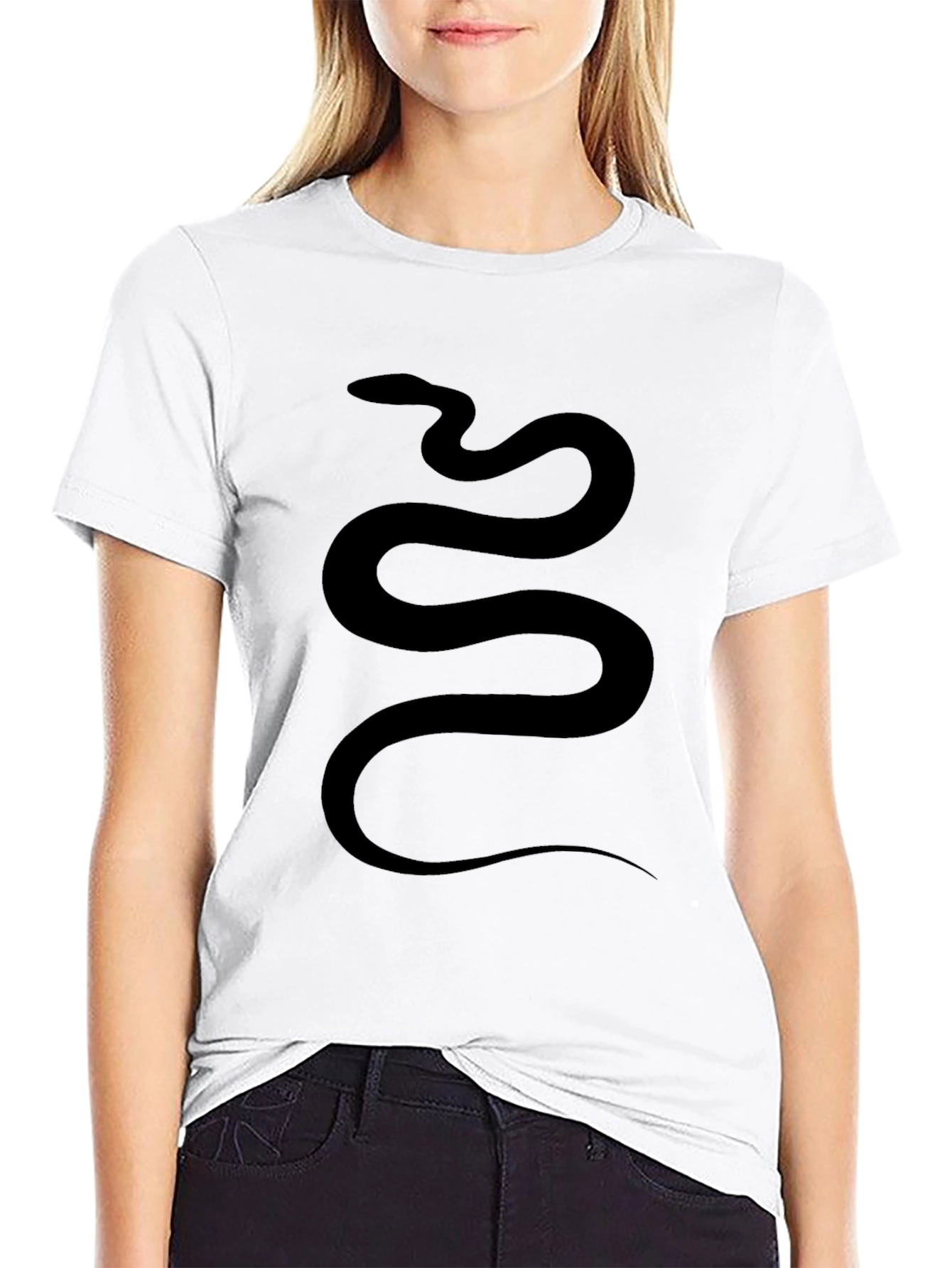 Black Men's Black Snake Graphic Tee view 9