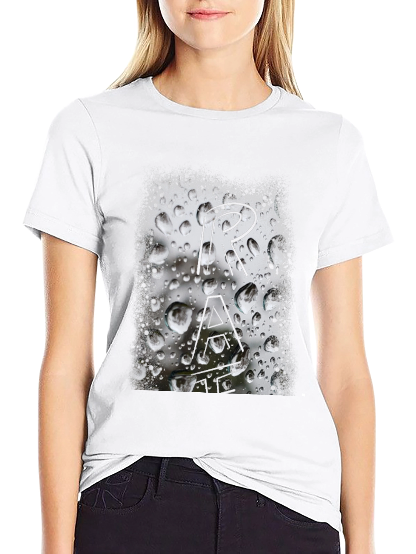Black Abstract Graphic Black T-Shirt view 9