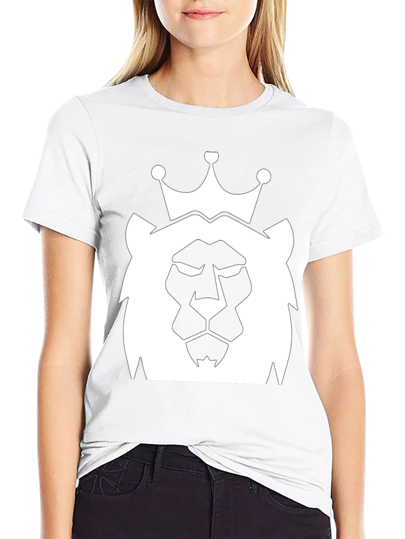 Black King Lion Graphic Tee - Black Cotton Blend view 9