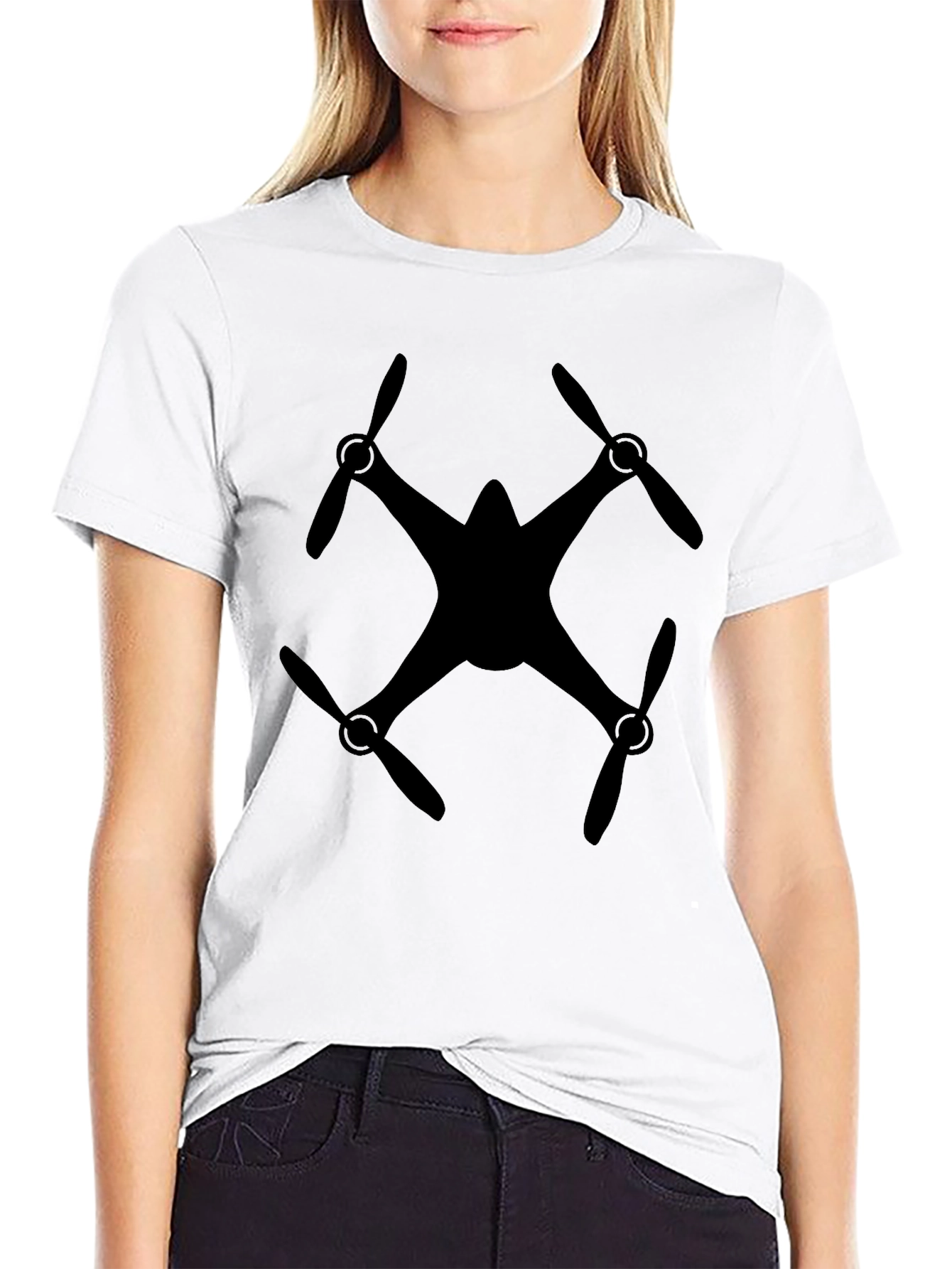Black Drone Graphic Tee - Black view 9