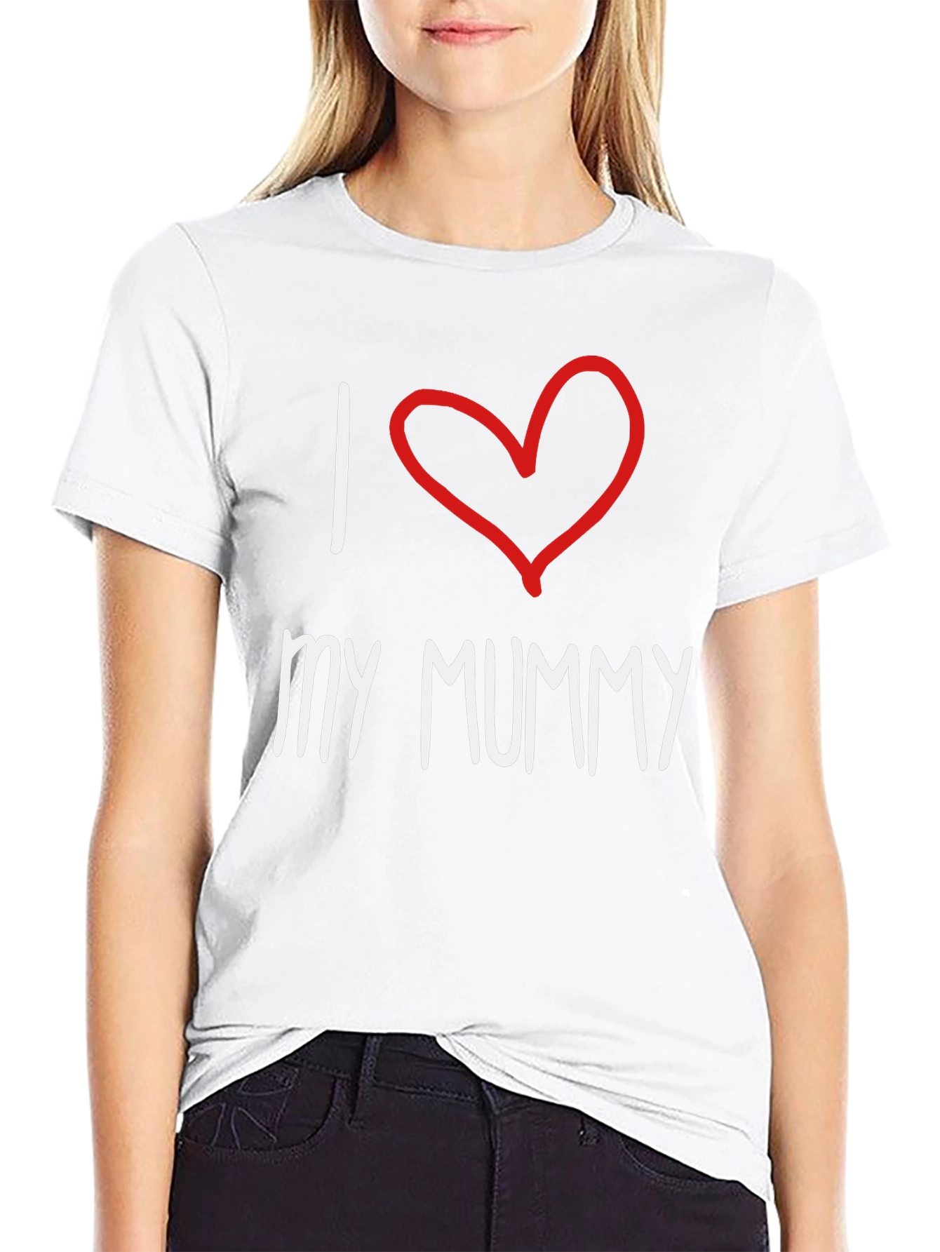 Black I Love My Mummy T-Shirt - Black Cotton Tee view 9