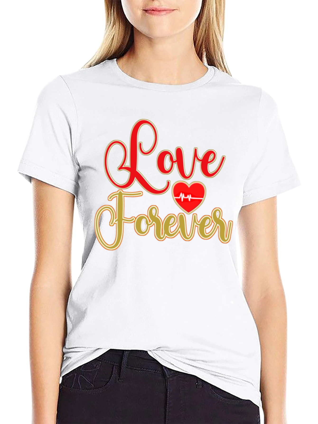 Black Love Forever Valentine's Day Graphic Tee - Black view 9