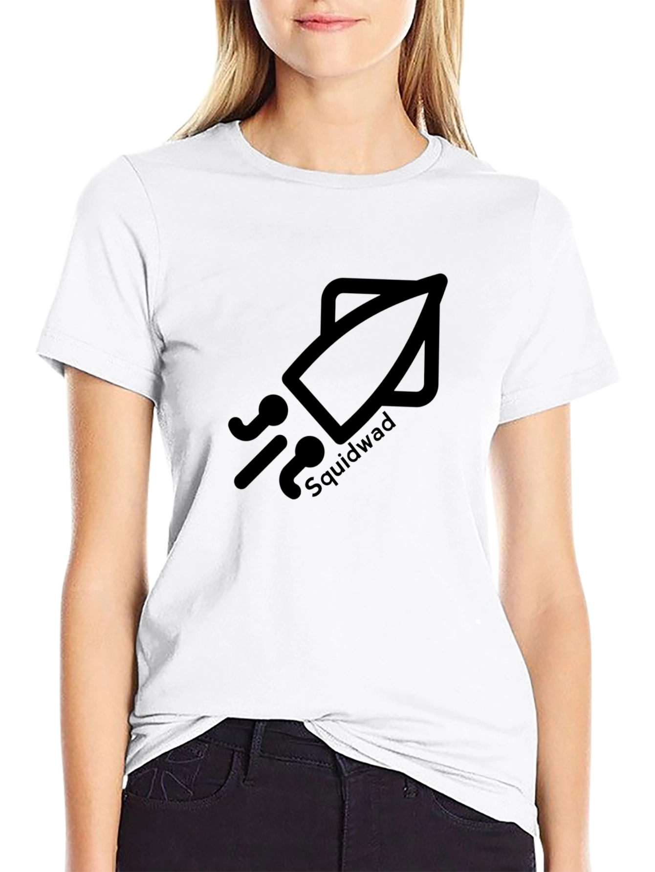 Black Squidwad Graphic Tee - Black Cotton T-Shirt view 9