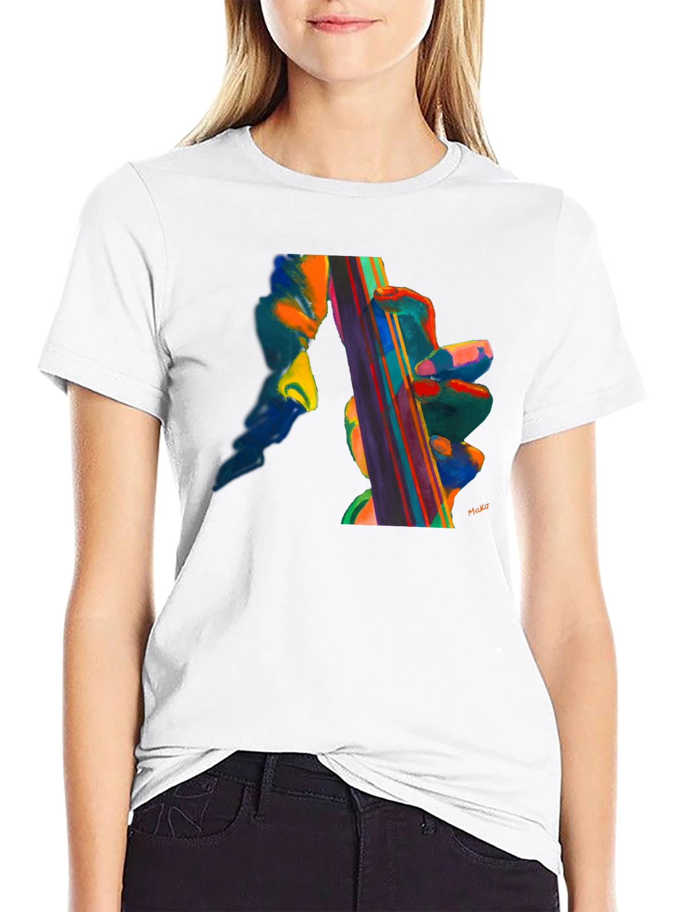 Black Abstract Musical T-Shirt view 9