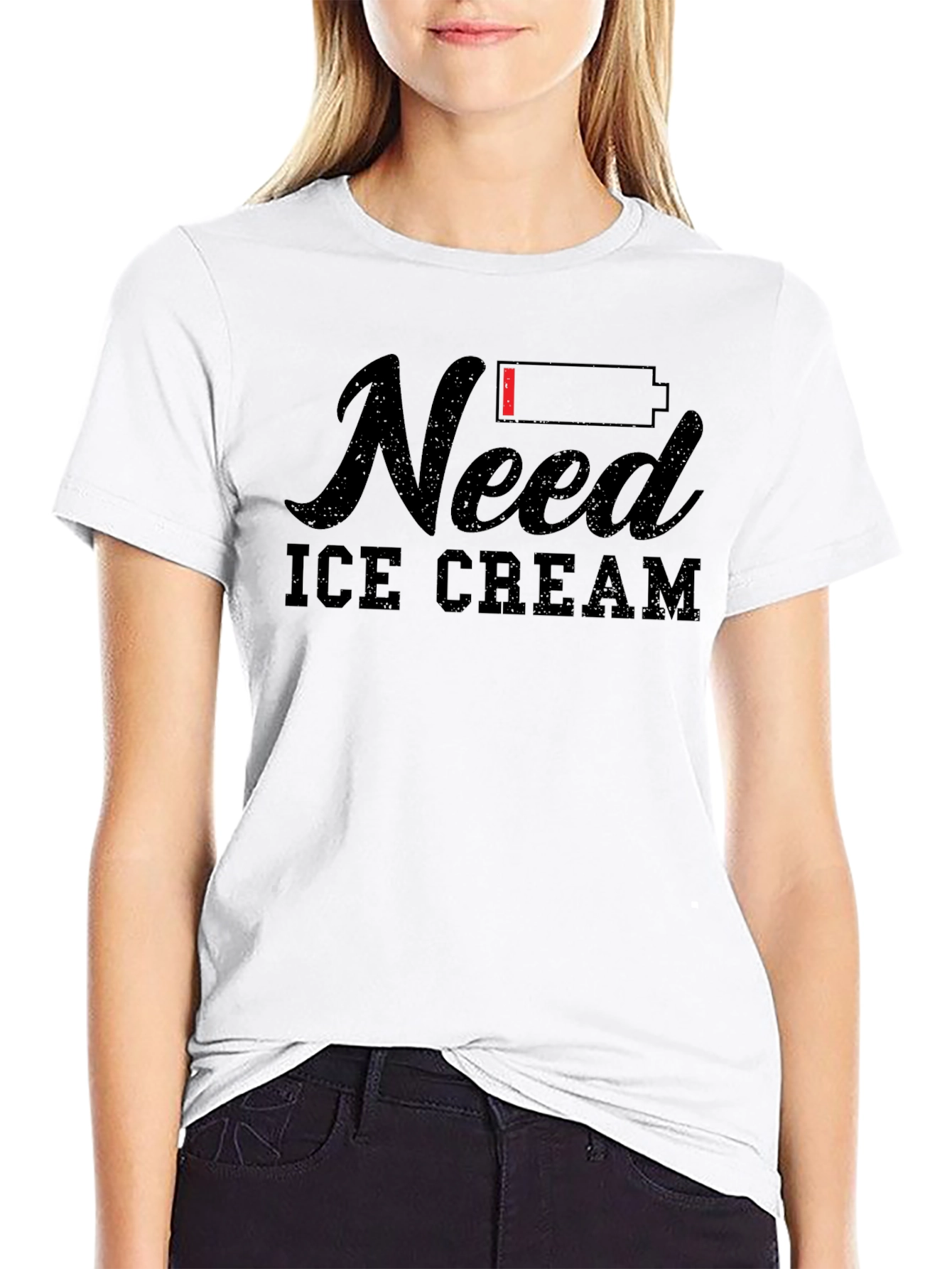 Black Need Ice Cream Funny Graphic T-Shirt view 9