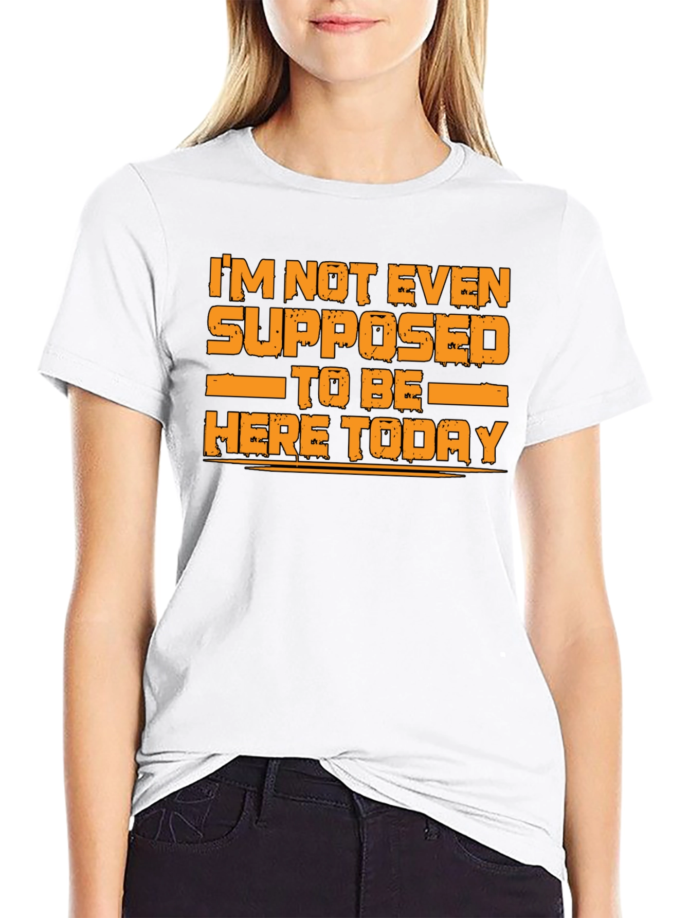 Black Humorous Graphic Tee - I'm Not Even Supposed to Be Here Today view 9