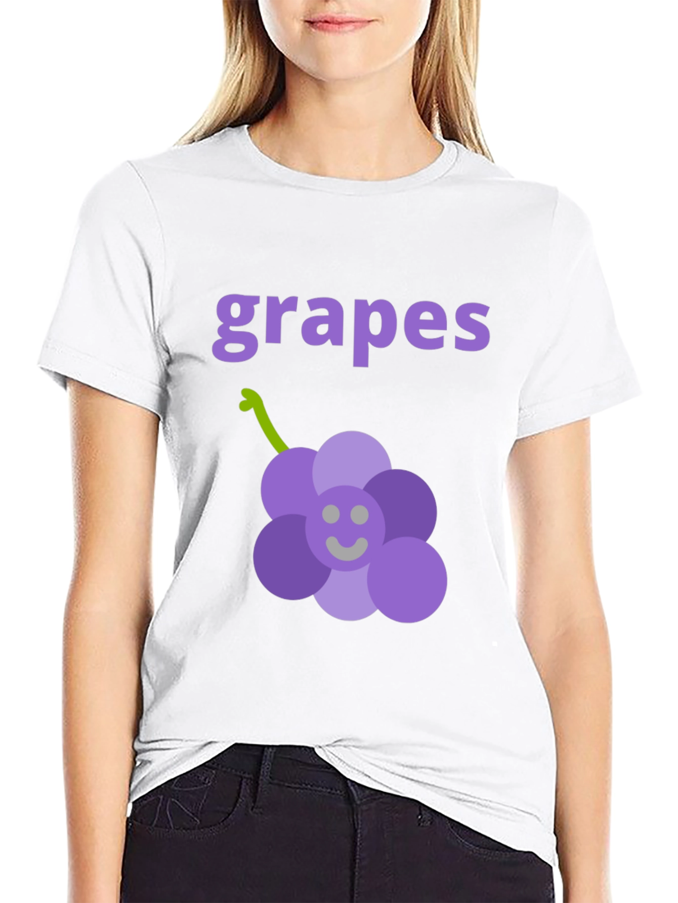 Black Cute Grapes Graphic Black T-Shirt view 9
