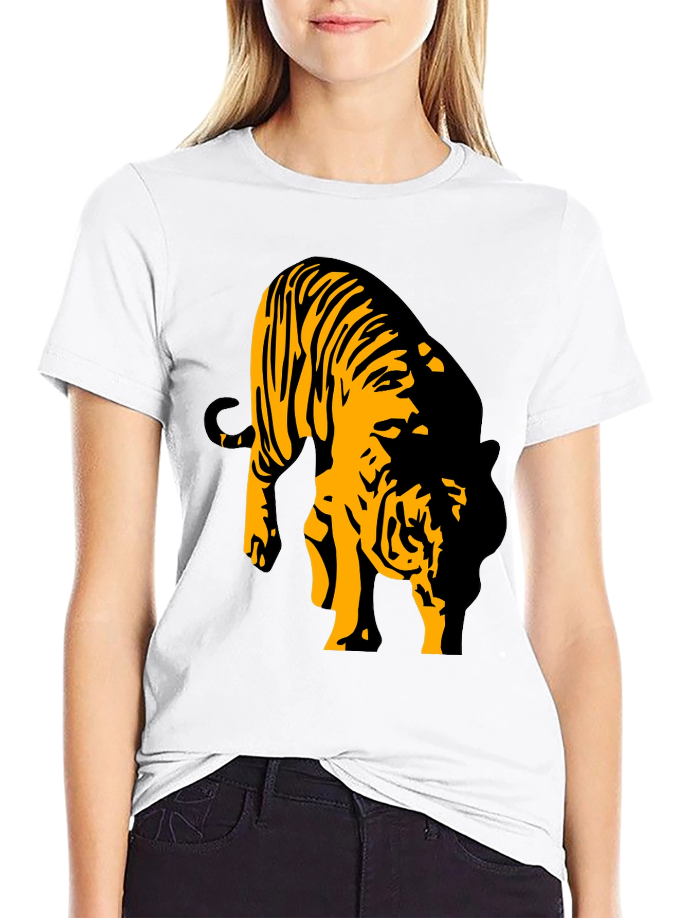 Black Black Tiger Graphic T-Shirt for Men view 9