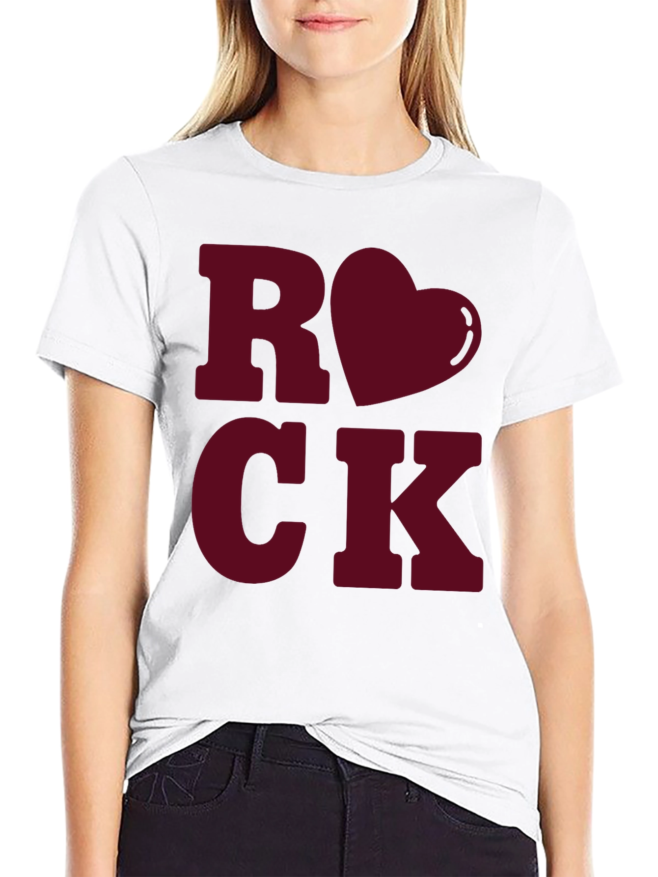 Black Rock Love Heart Valentine's T-Shirt view 9