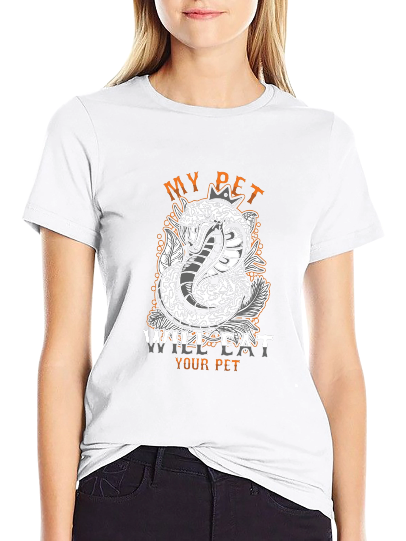 Black My Pet Will Eat Your Pet T-Shirt view 9