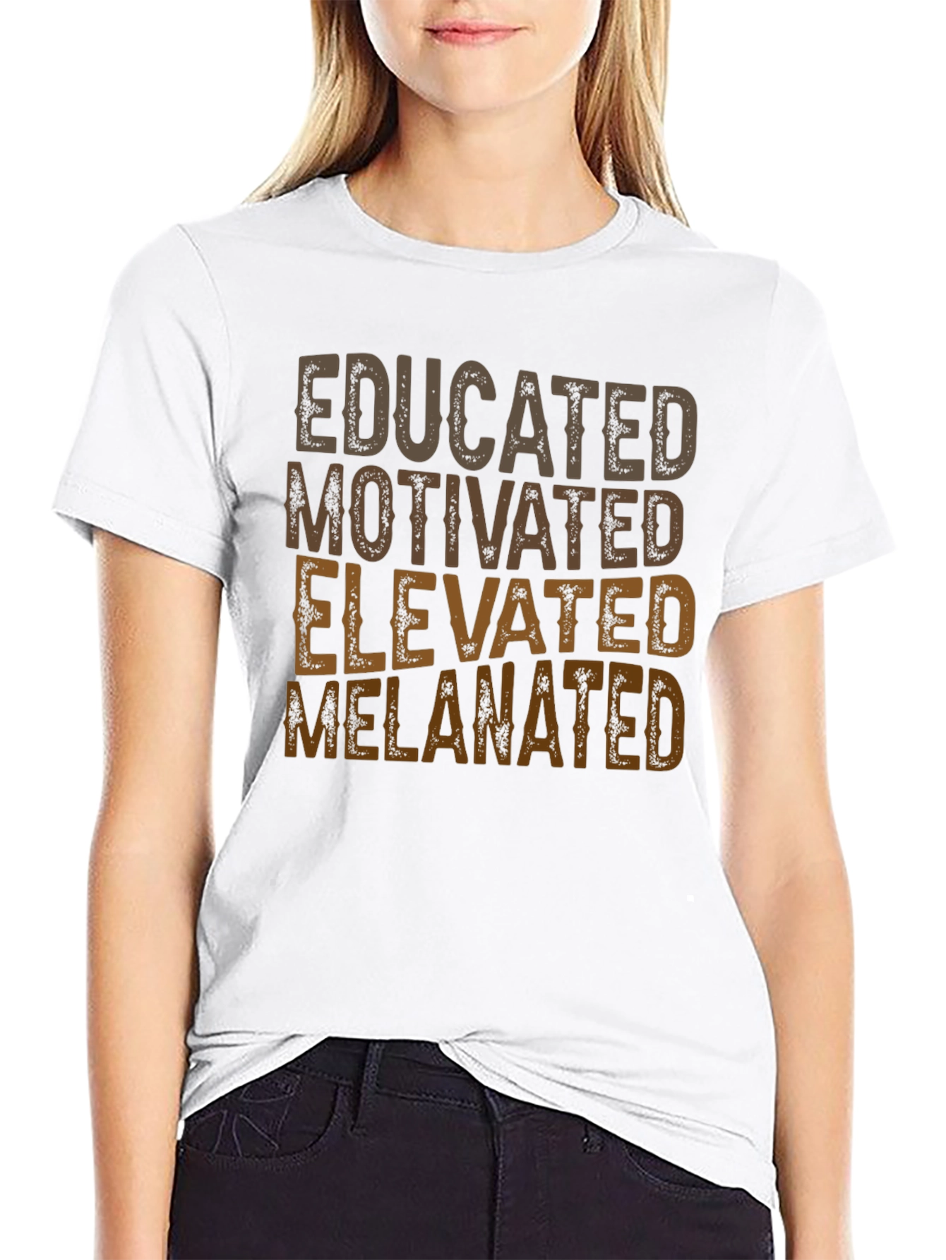 Black Educated Melanated T-Shirt - Positive Affirmation Tee view 9