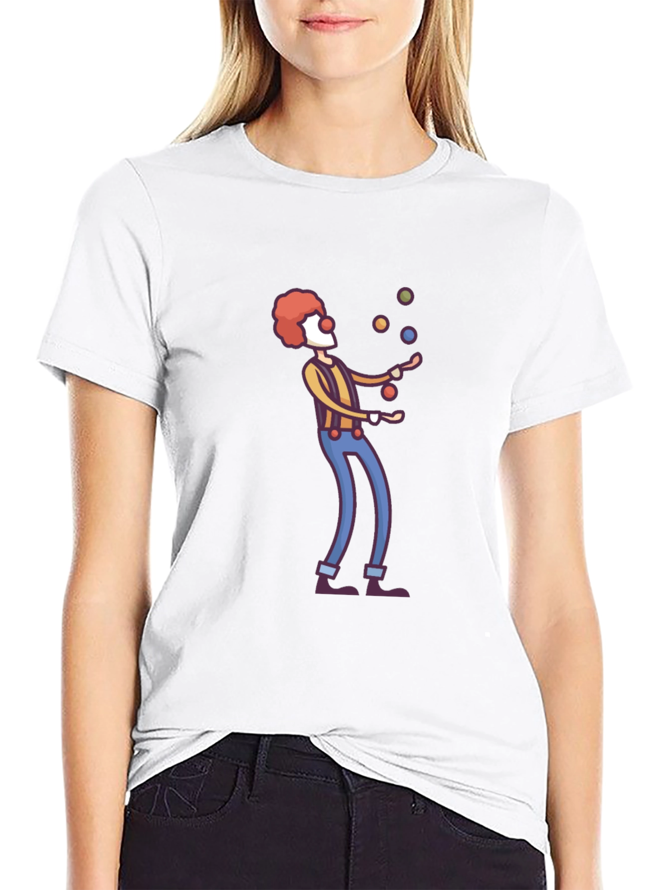 Black Clown Juggling T-Shirt - Funny Graphic Tee view 9
