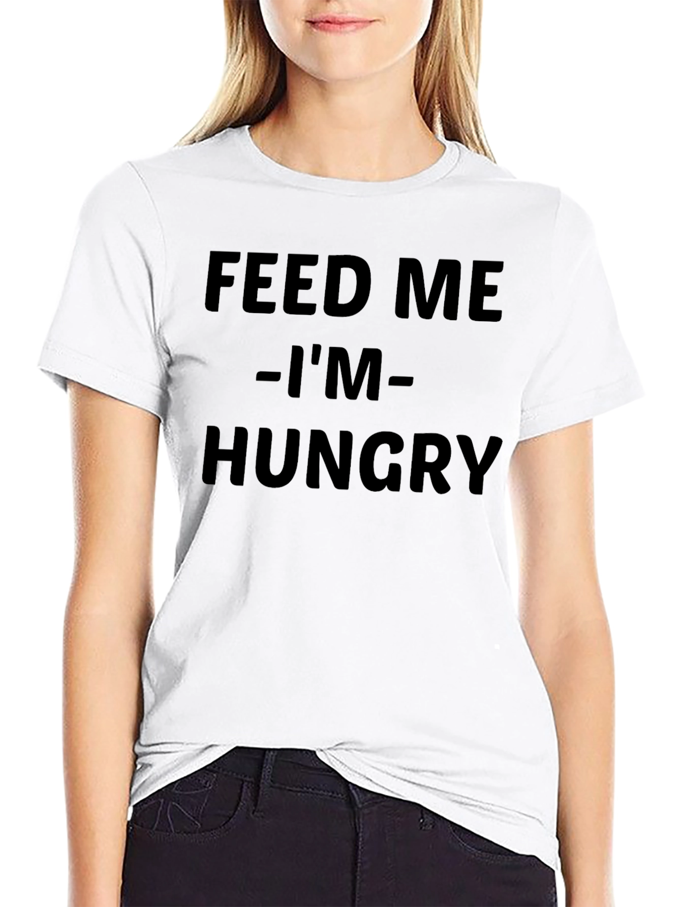 Black Feed Me - I'm Hungry Funny Graphic T-Shirt view 9