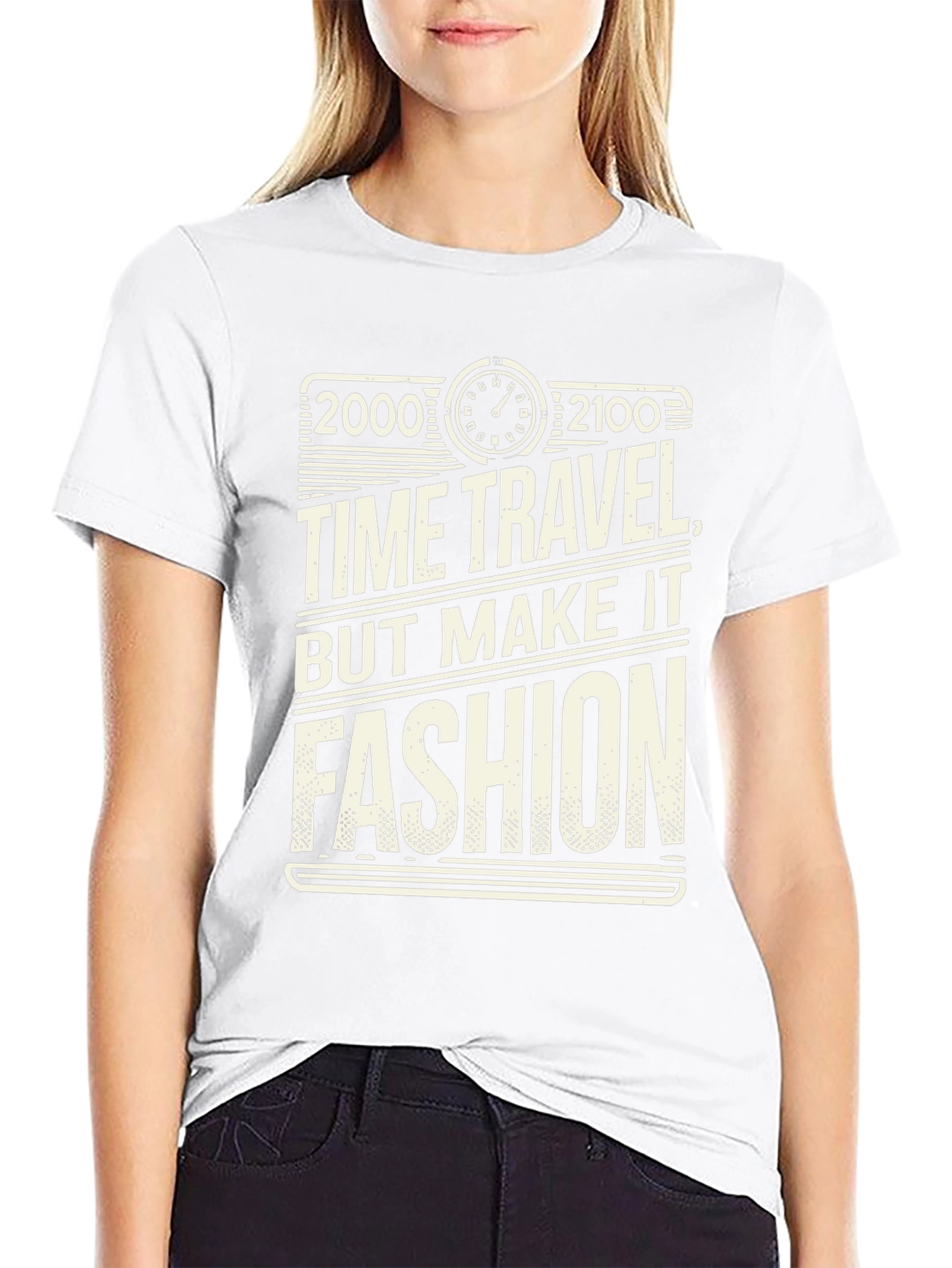 Black Time Travel Fashion T-Shirt view 9