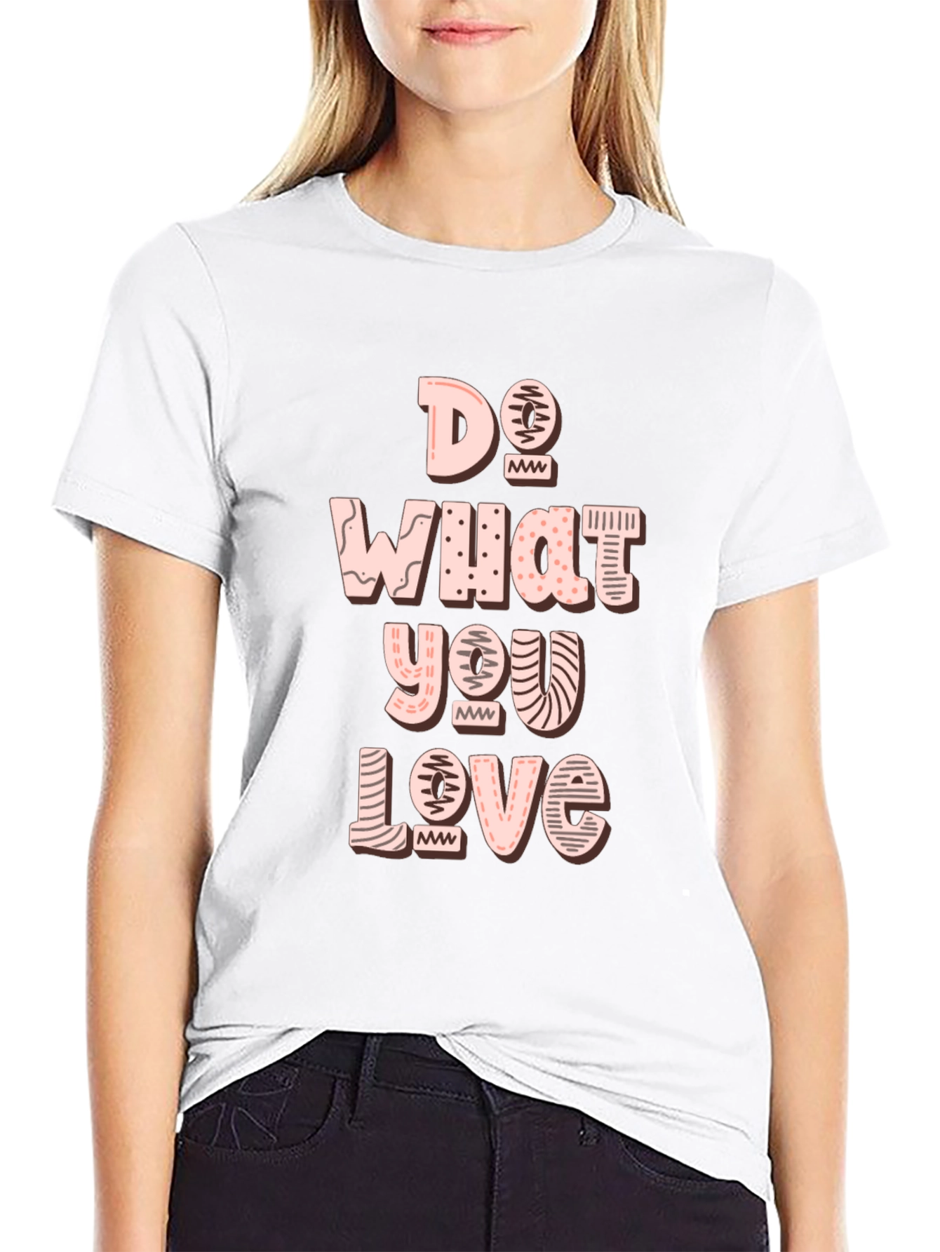 Black Do What You Love Graphic Tee - Black Cotton Casual T-Shirt view 9